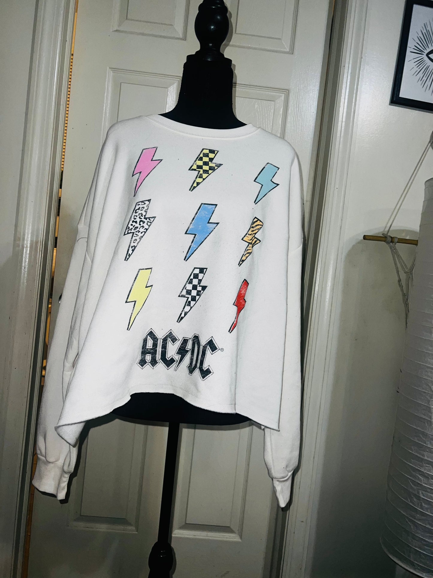 AC/DC Oversized Cropped Sweatshirt