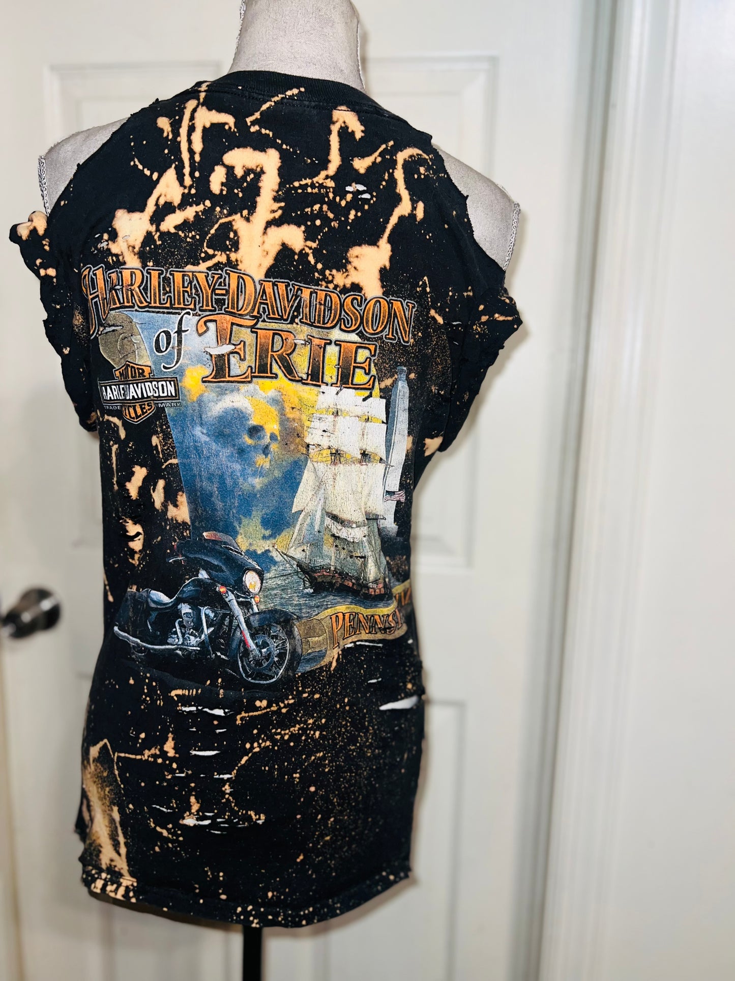 Harley Davidson Bleached Double Sided Distressed Tee