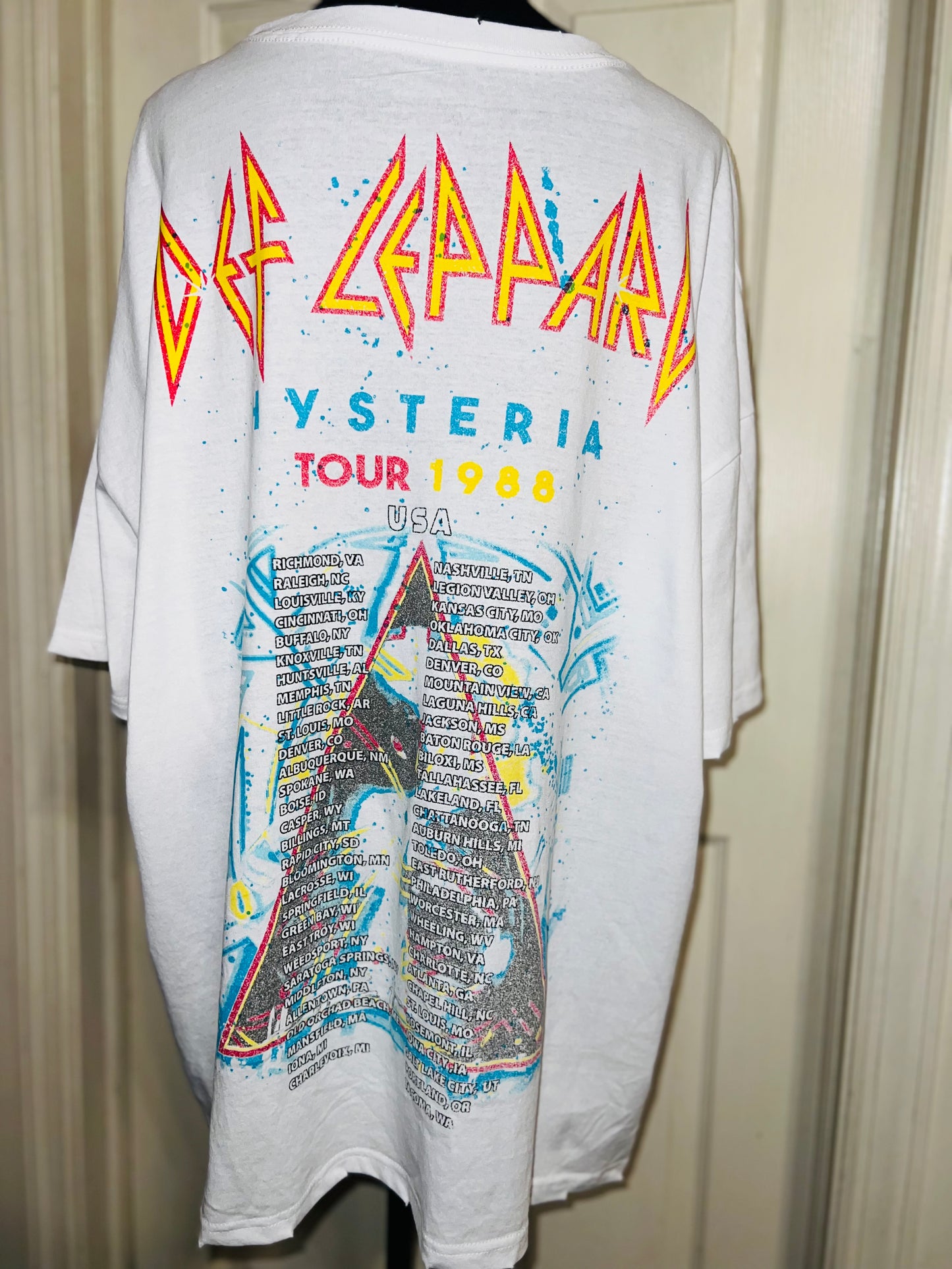 Def Leppard Double Sided Oversized Distressed Tee