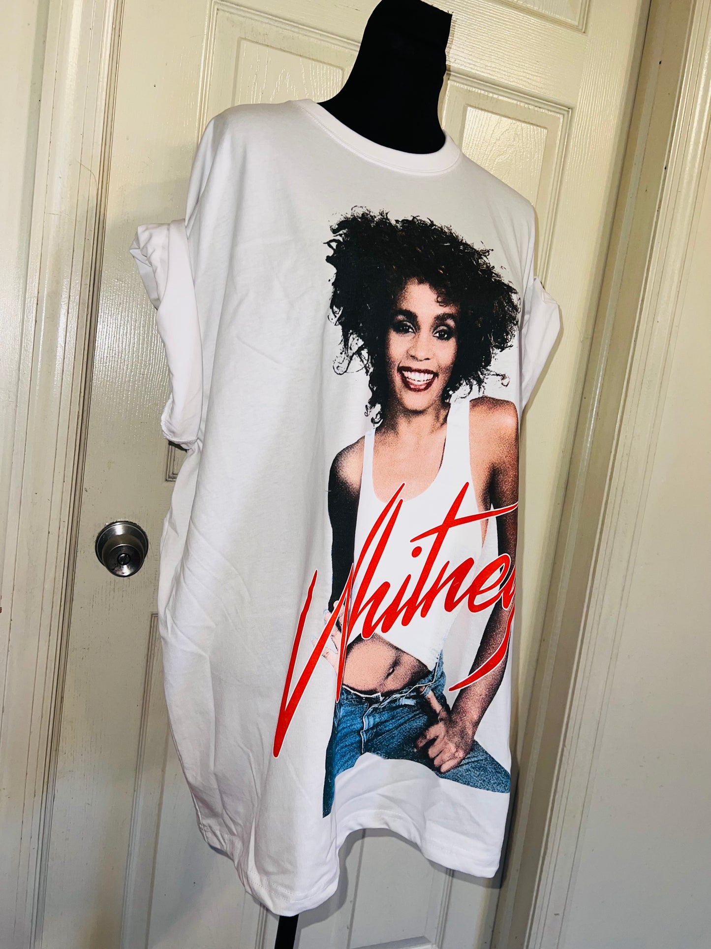 Whitney Houston Oversized Distressed Tee