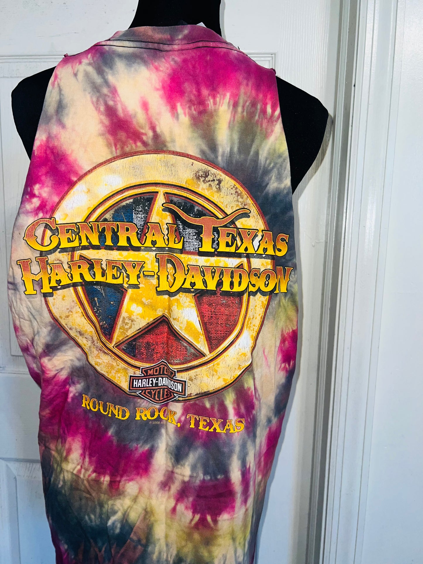 Harley Davidson Double Sided Oversized Distressed Tank