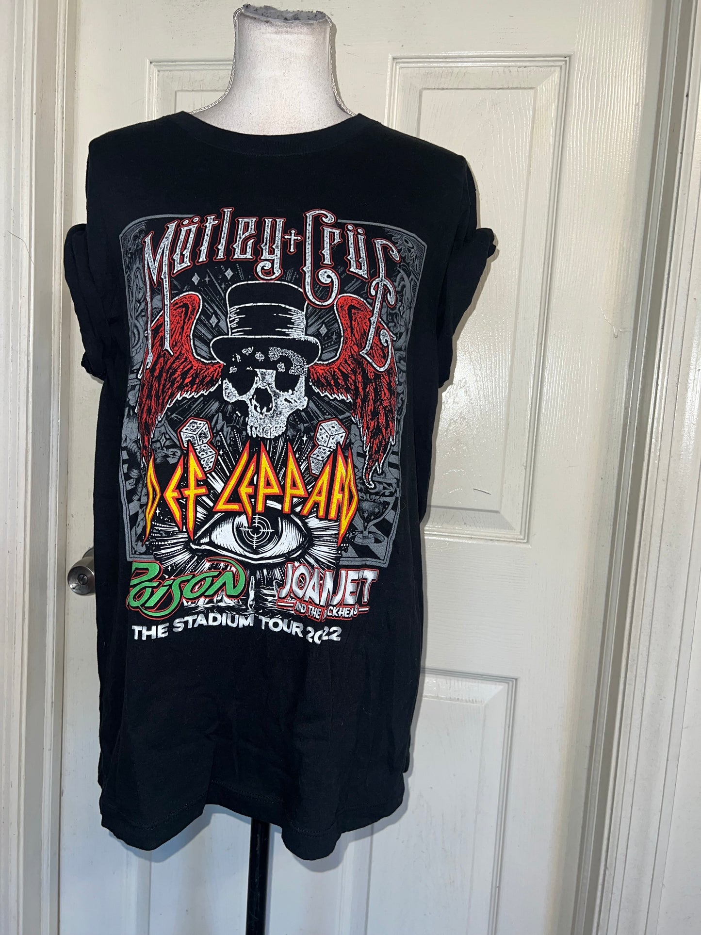 Motley Crue, Def Leppard, Poison, and Joan Jett Double Sided Oversized Tee