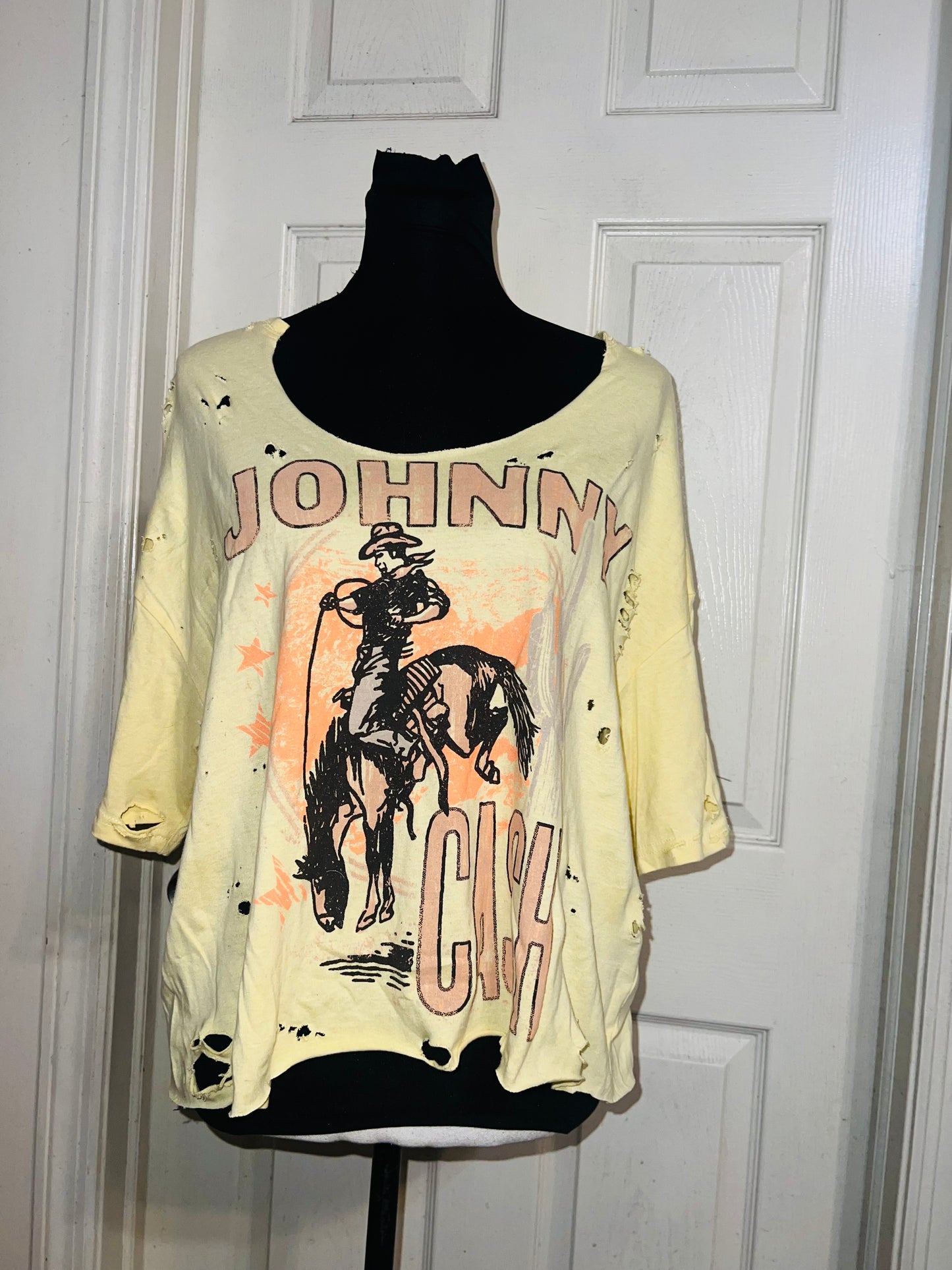 Johnny Cash Oversized Distressed Tee (As Is)