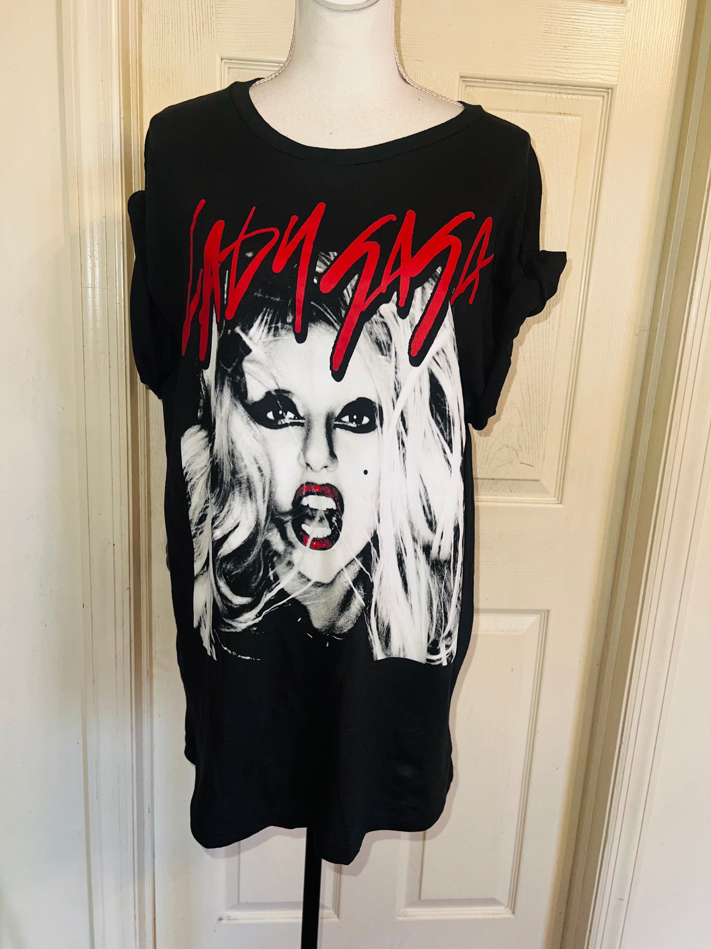 Lady Gaga Oversized Distressed Tee