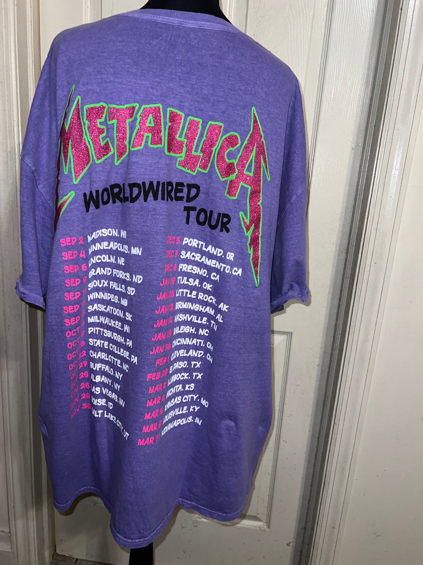 Metallica Oversized Double Sided Distressed Tee