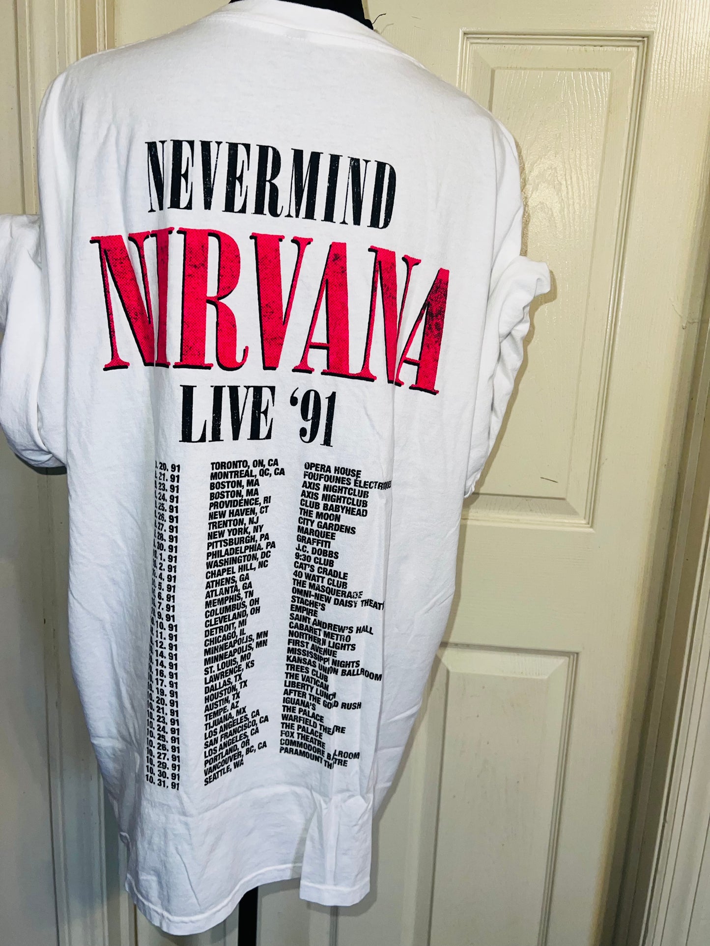 Nirvana Double Sided Oversized Distressed Tee