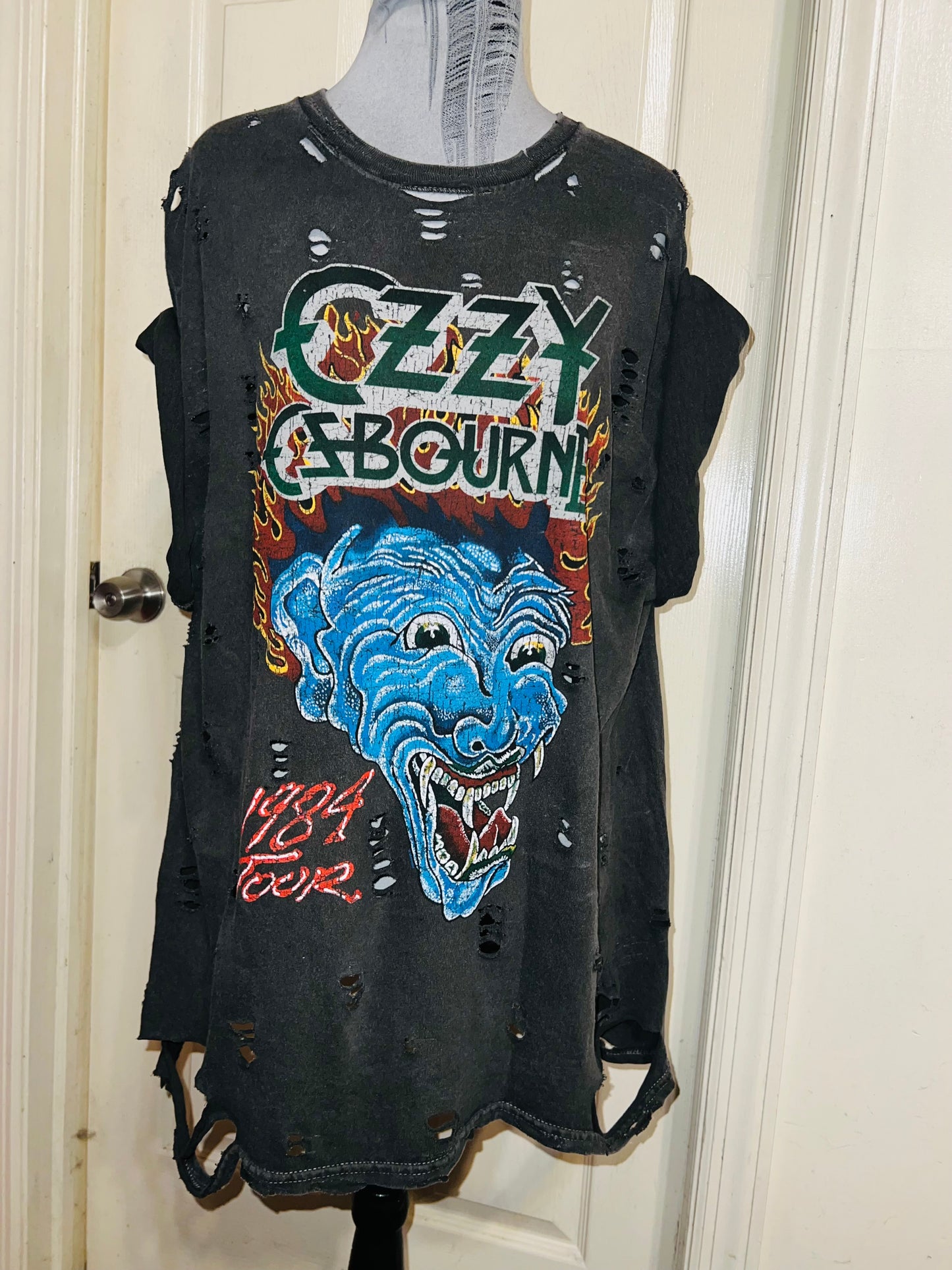 Ozzy Osbourne Double Sided Oversized Distressed Tee