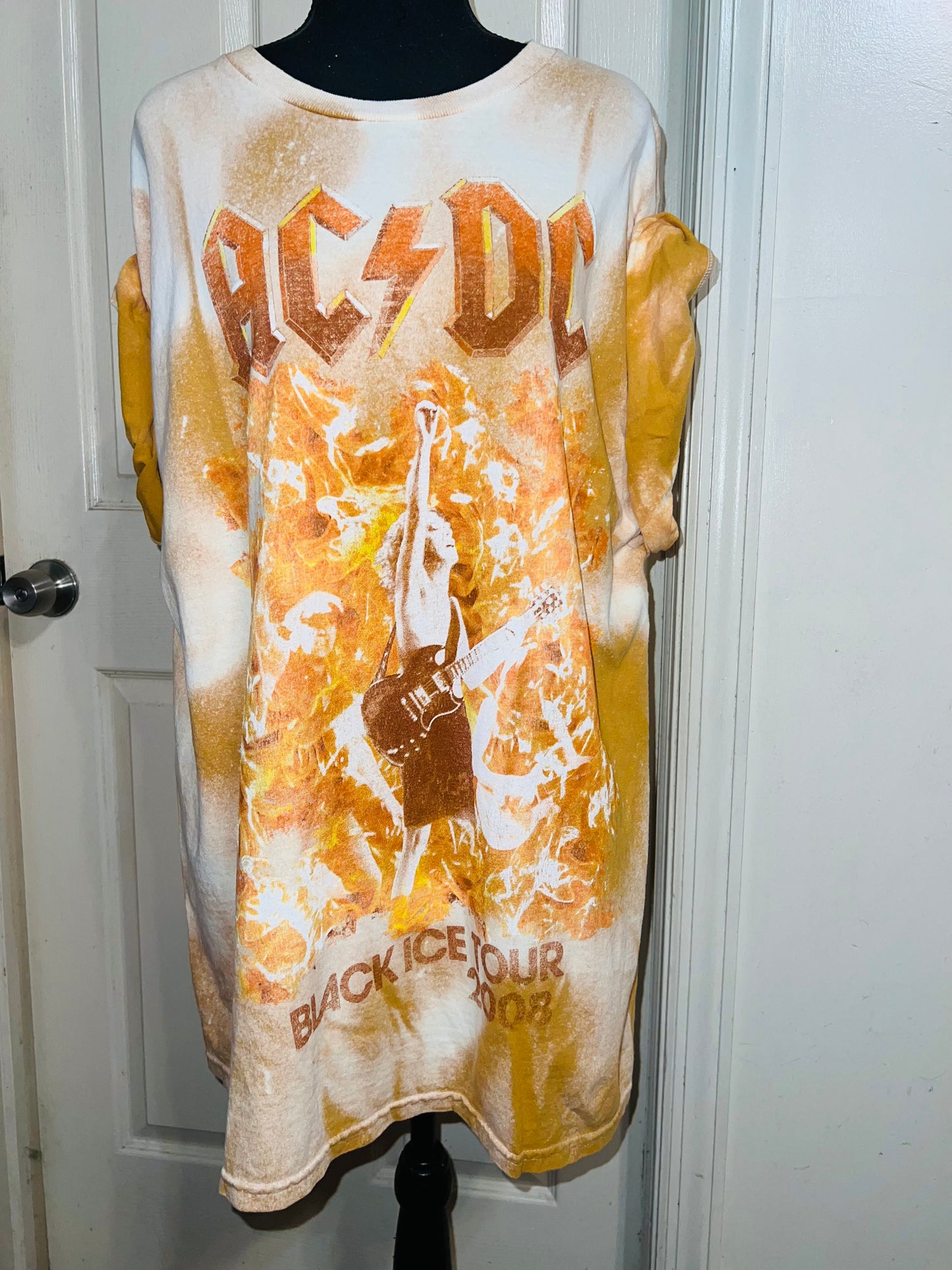 AC/DC Bleached Oversized Distressed Tee