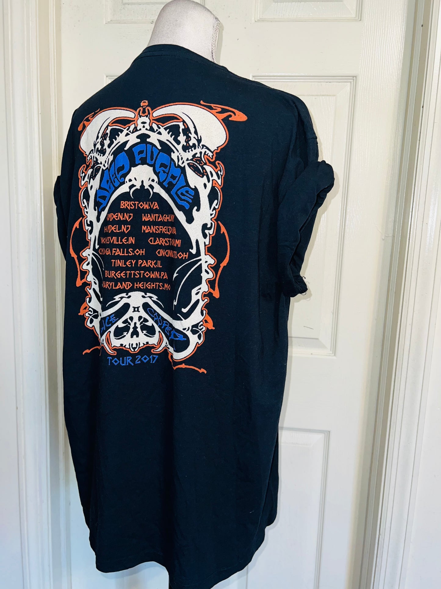 Alice Cooper and Deep Purple Double Sided Oversized Distressed Tee