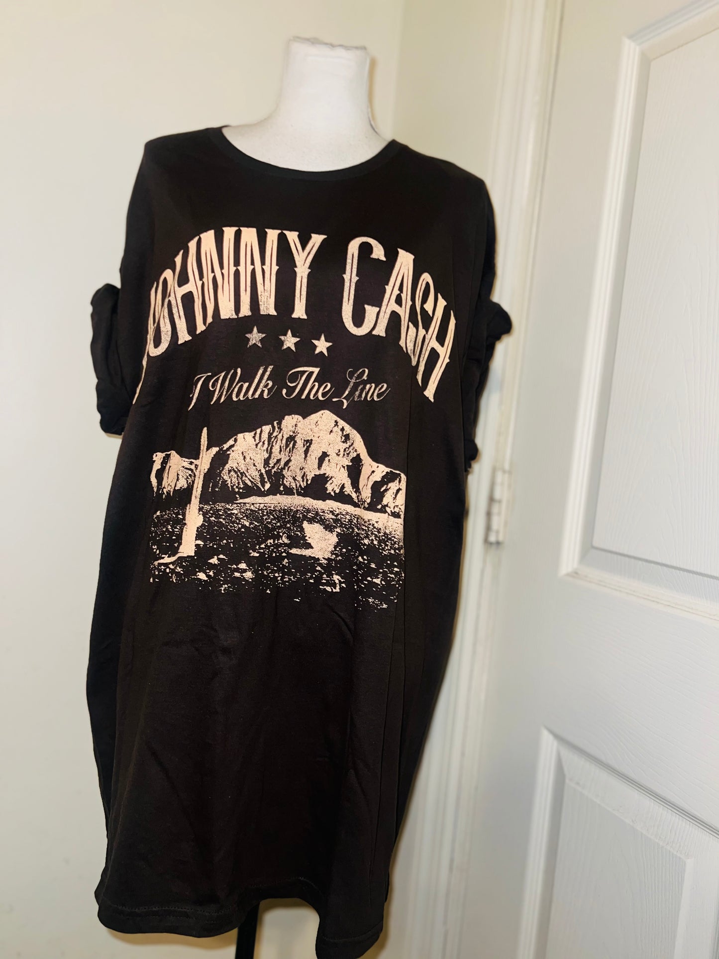 Johnny Cash Oversized Distressed Tee