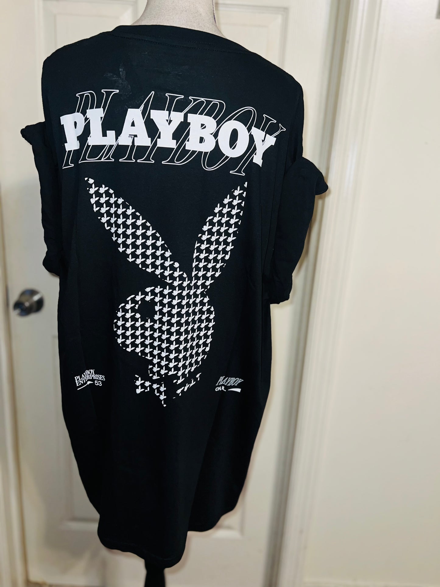 Playboy Double Sides Oversized Distressed Tee