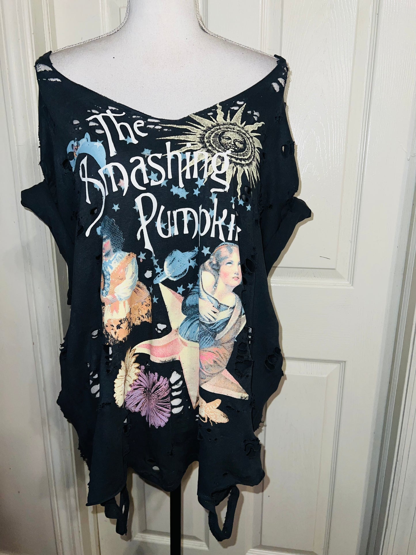 Smashing Pumpkins Double Sided Oversized Distressed Tee