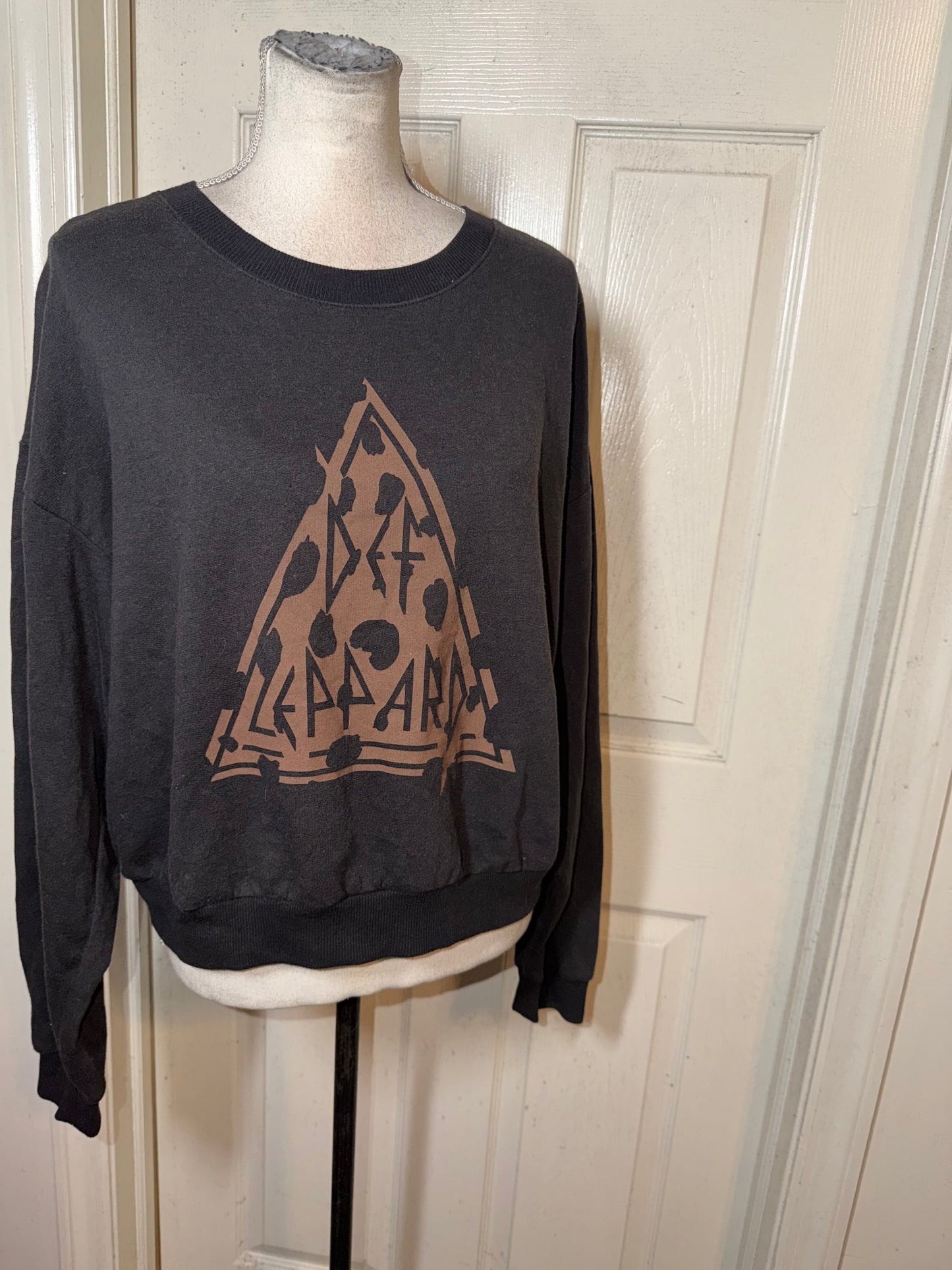 Def Leppard Oversized Distressed Sweatshirt