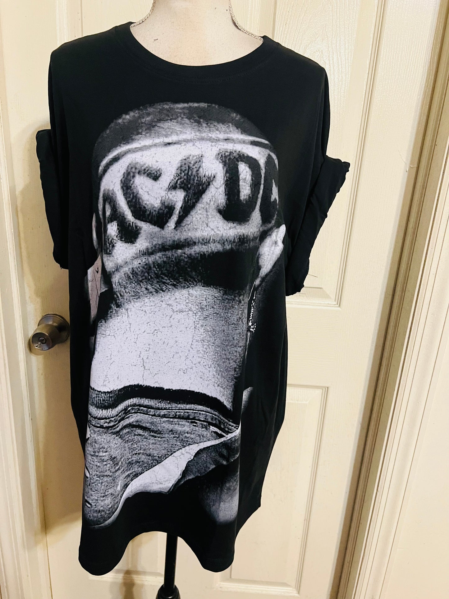 AC/DC Oversized Distressed Tee