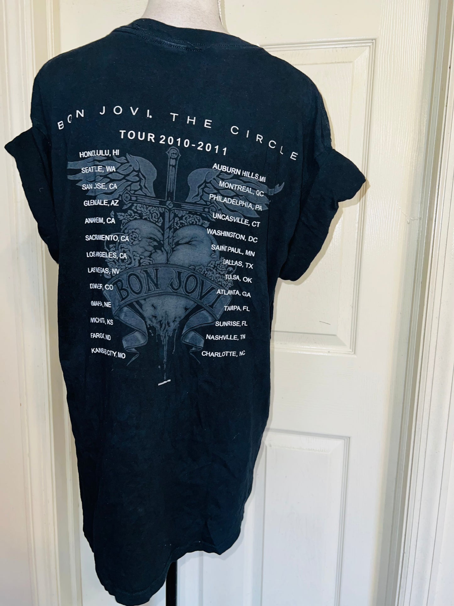 Bon Jovi Double Sided Oversized Distressed Tee