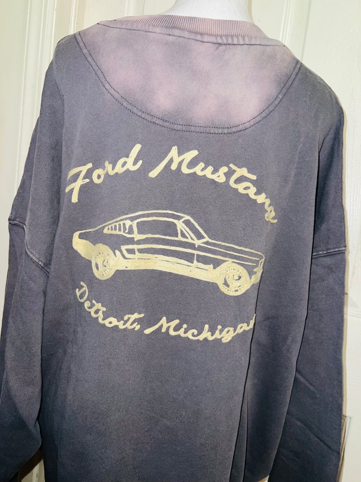 Ford Mustang Double Sided Oversized Distressed Sweatshirt