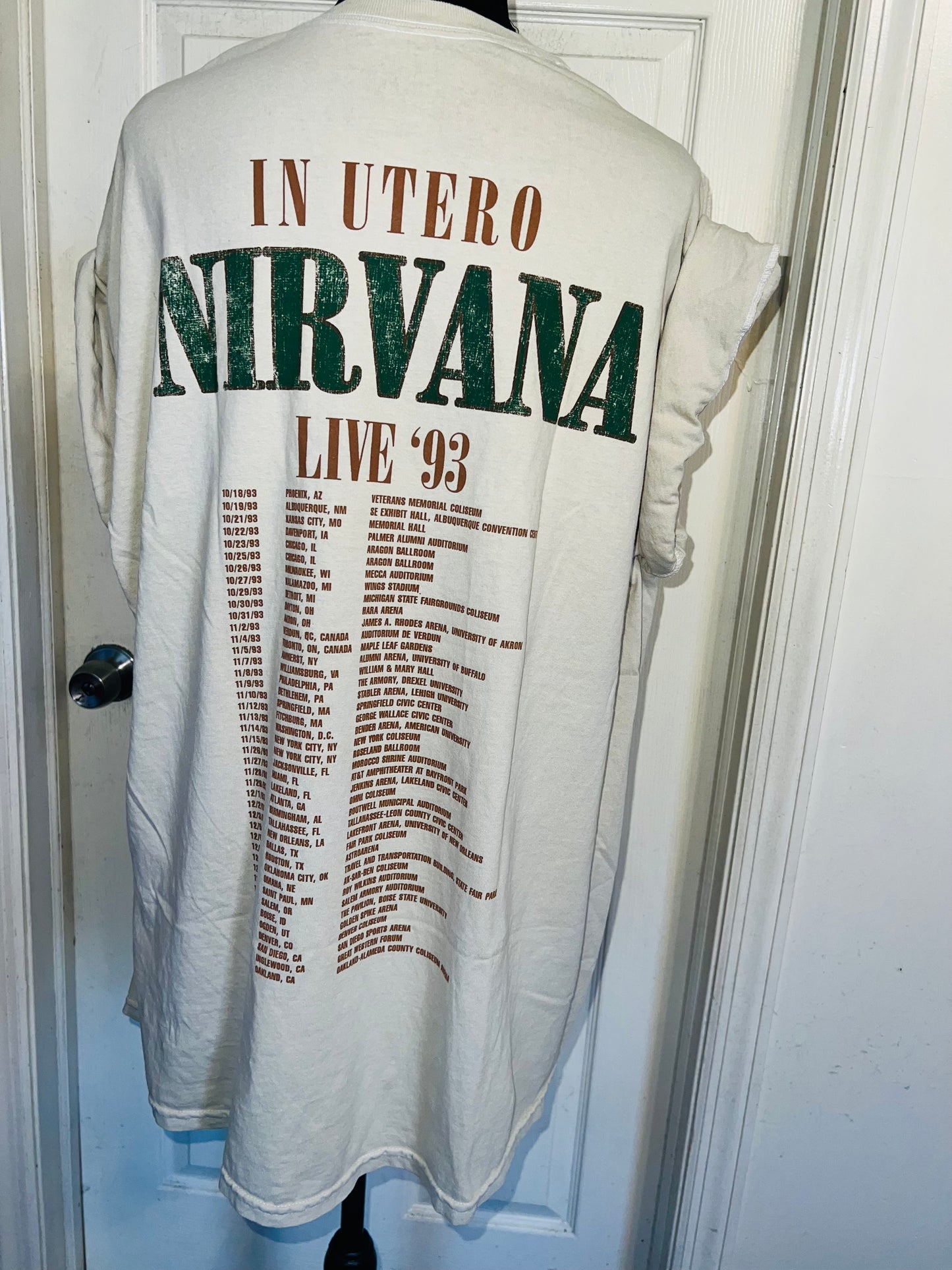 Nirvana Double Sided Oversized Distressed Tee