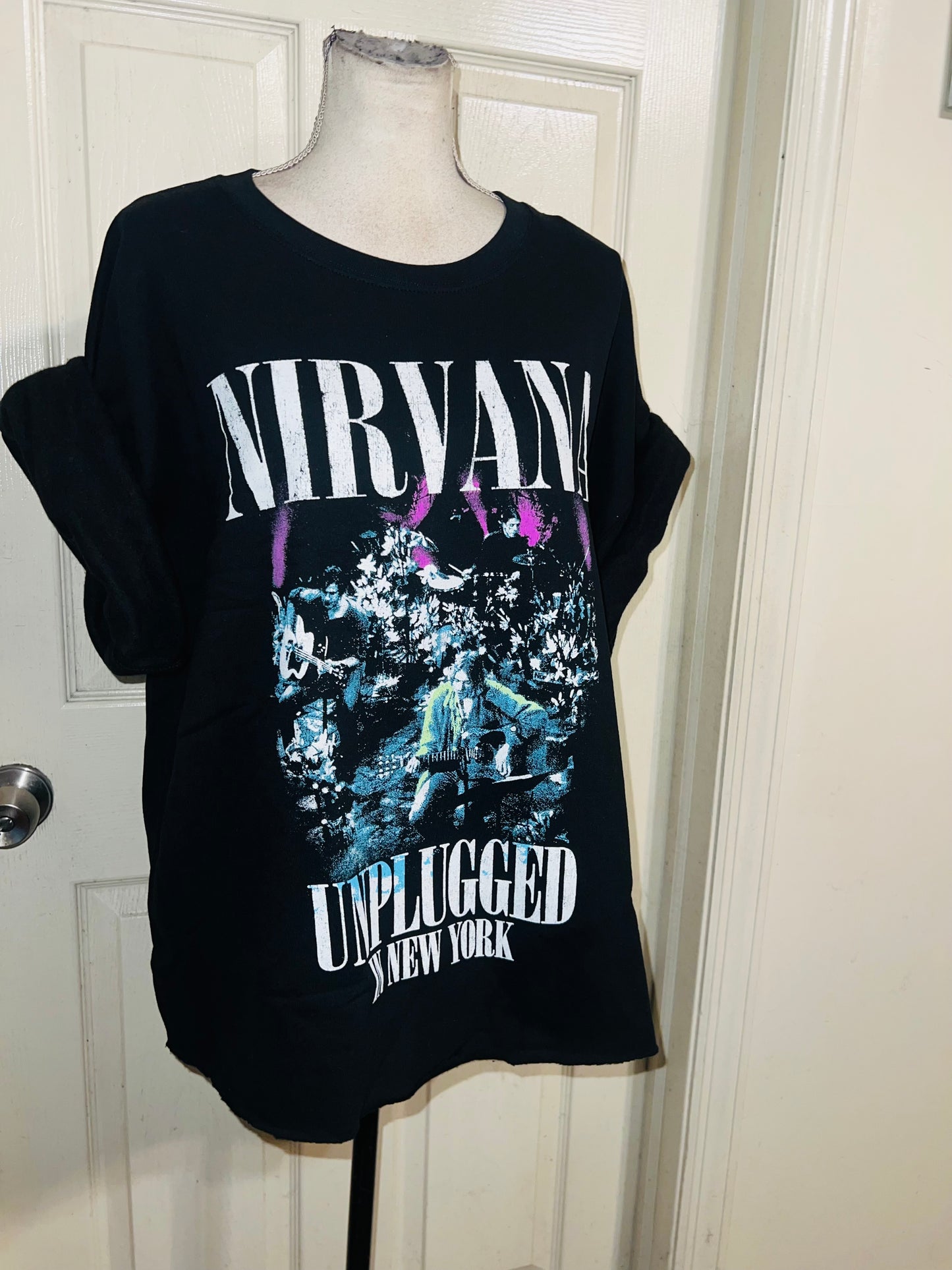 Nirvana Oversized Distressed Sweatshirt Tee