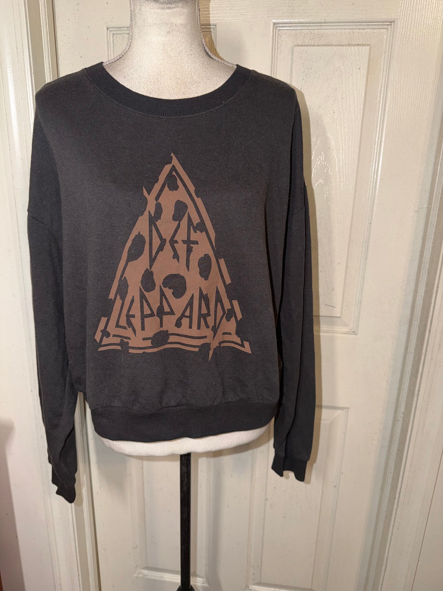 Def Leppard Oversized Distressed Sweatshirt