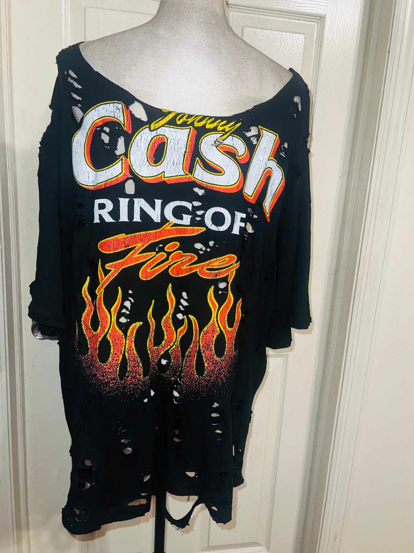 Johnny Cash Double Sided Oversized Distressed Tee