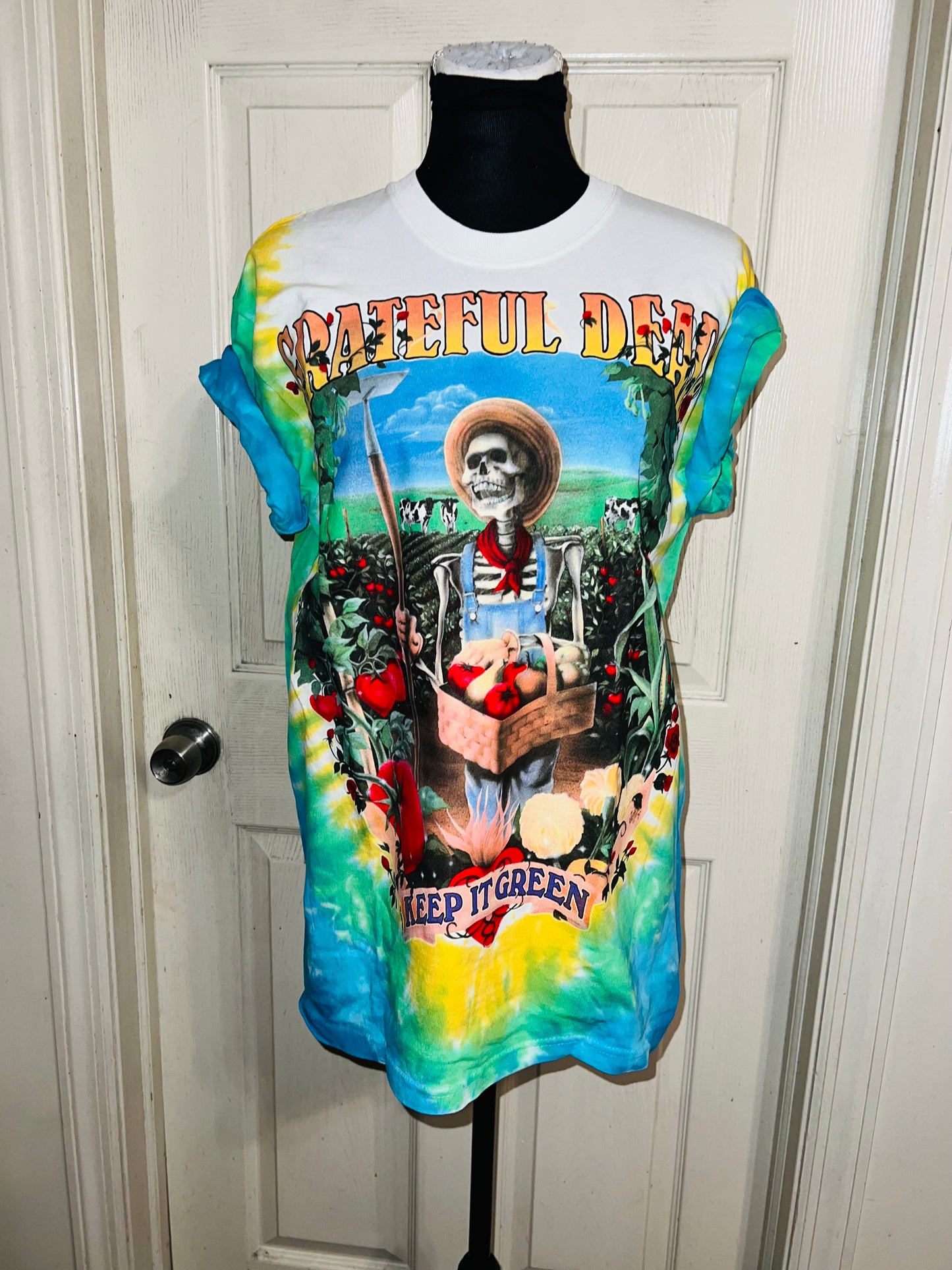 Grateful Dead Keep Green Double Sided Distressed Tee