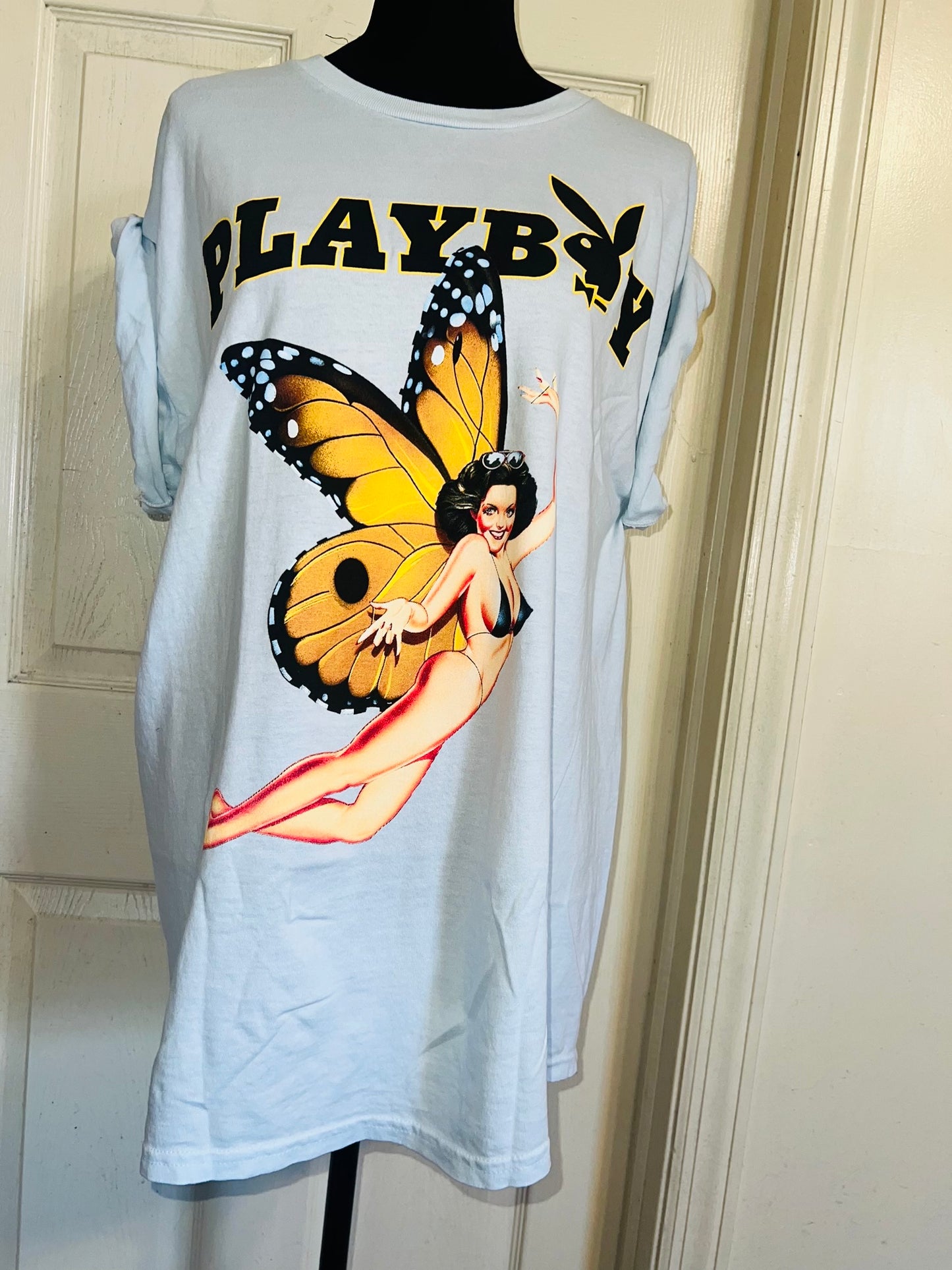 Playboy Double Sided Oversized Distressed Tee