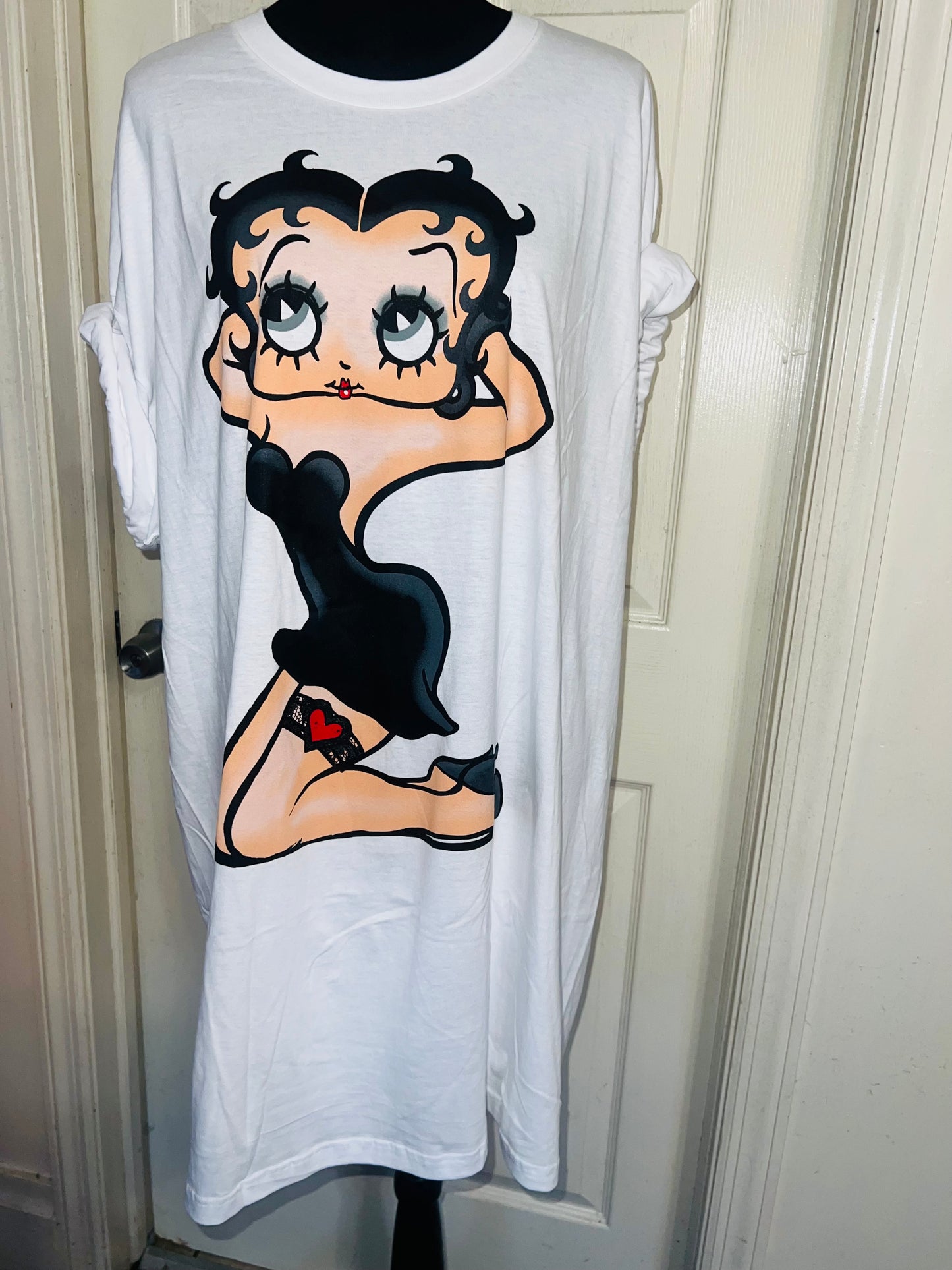 Betty Boop Oversized Distressed T-Shirt Dress