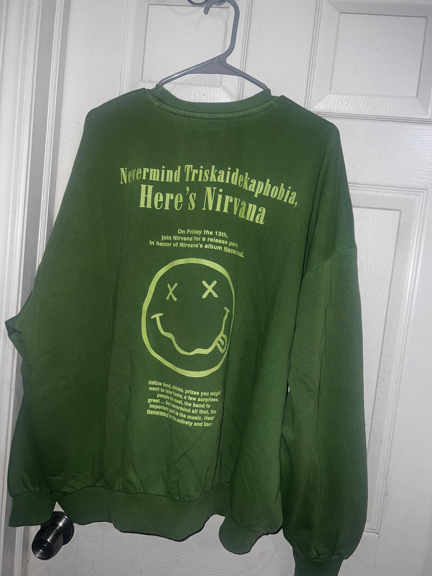 Nirvana Nevermind Oversized Distresed Sweatshirt