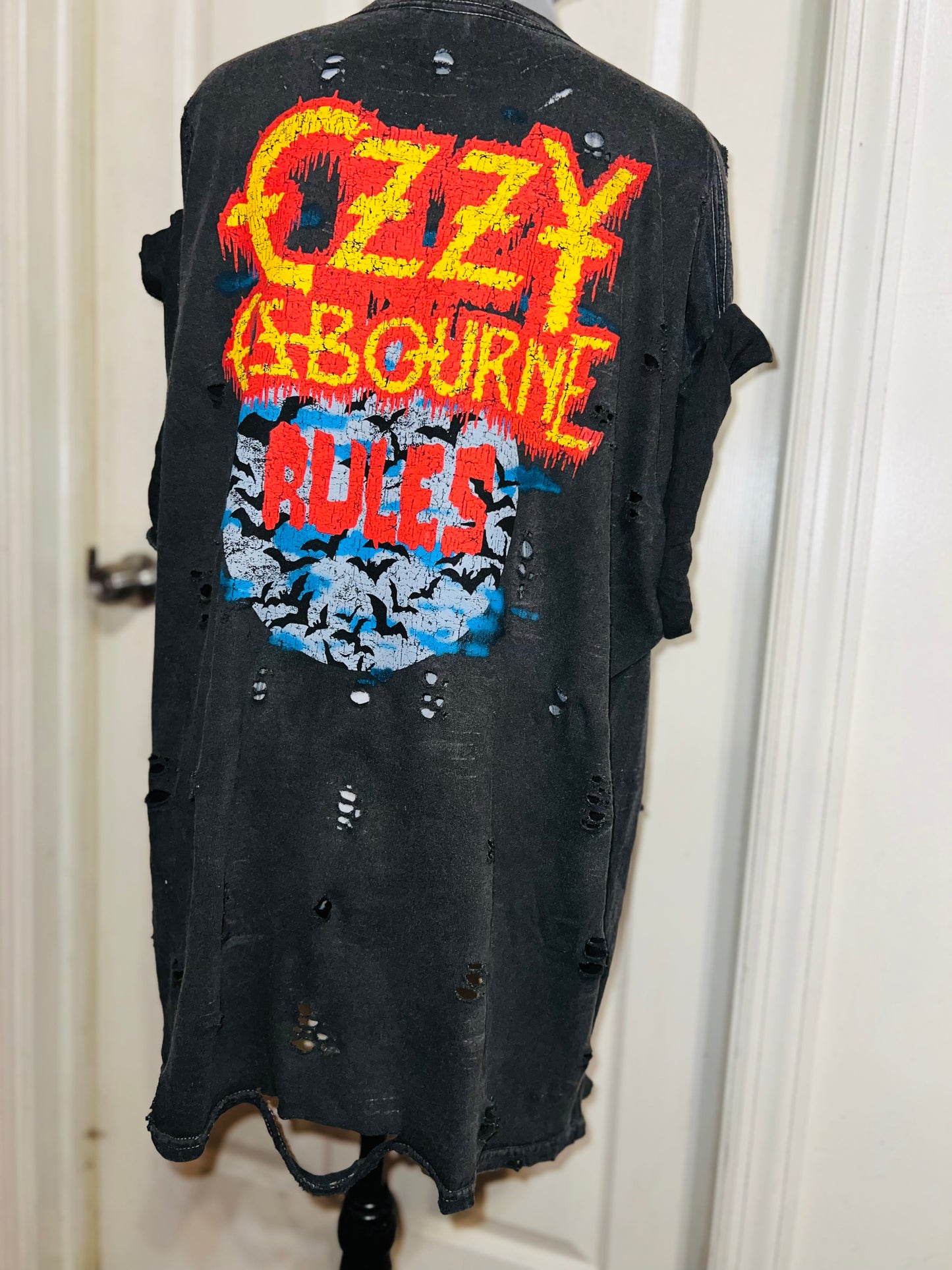 Ozzy Osbourne Double Sided Oversized Distressed Tee