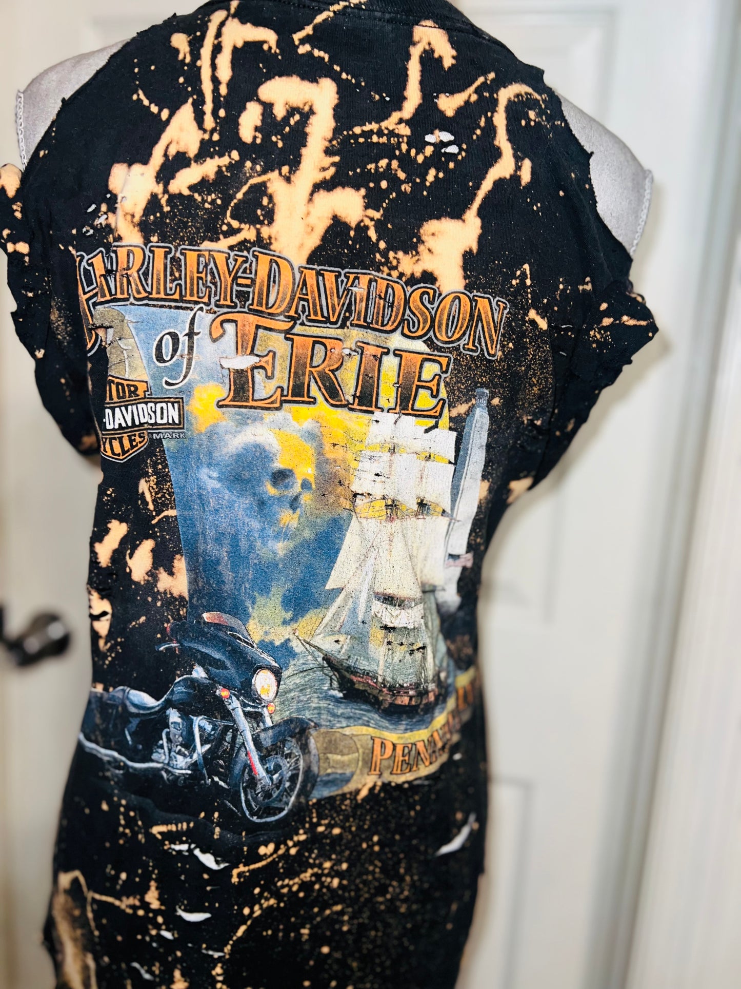 Harley Davidson Bleached Double Sided Distressed Tee
