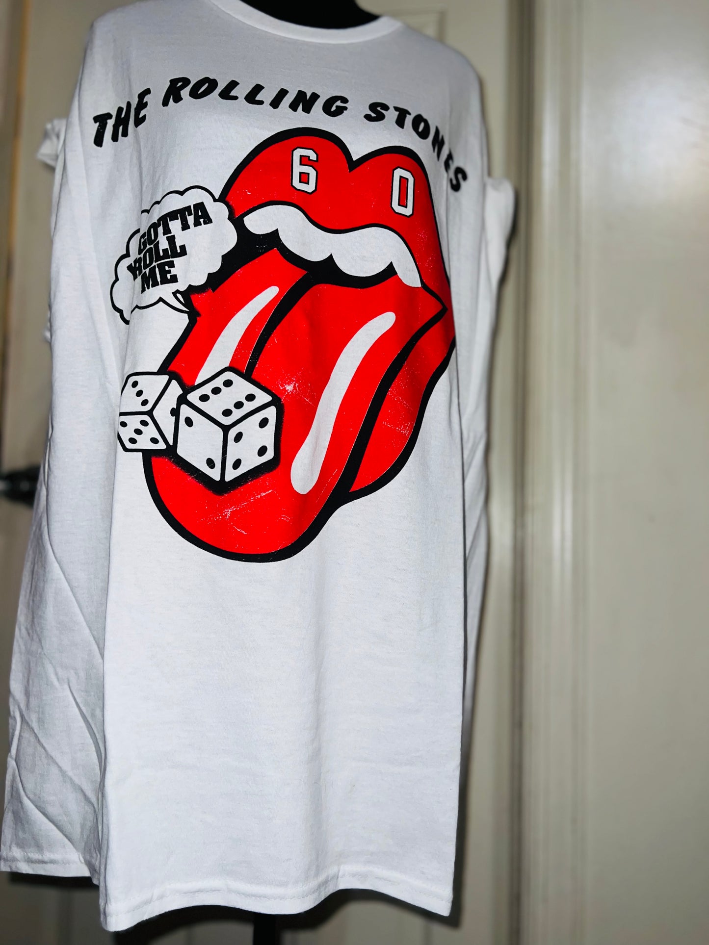 Rolling Stones Tumbling Dice Oversized Distressed Tee