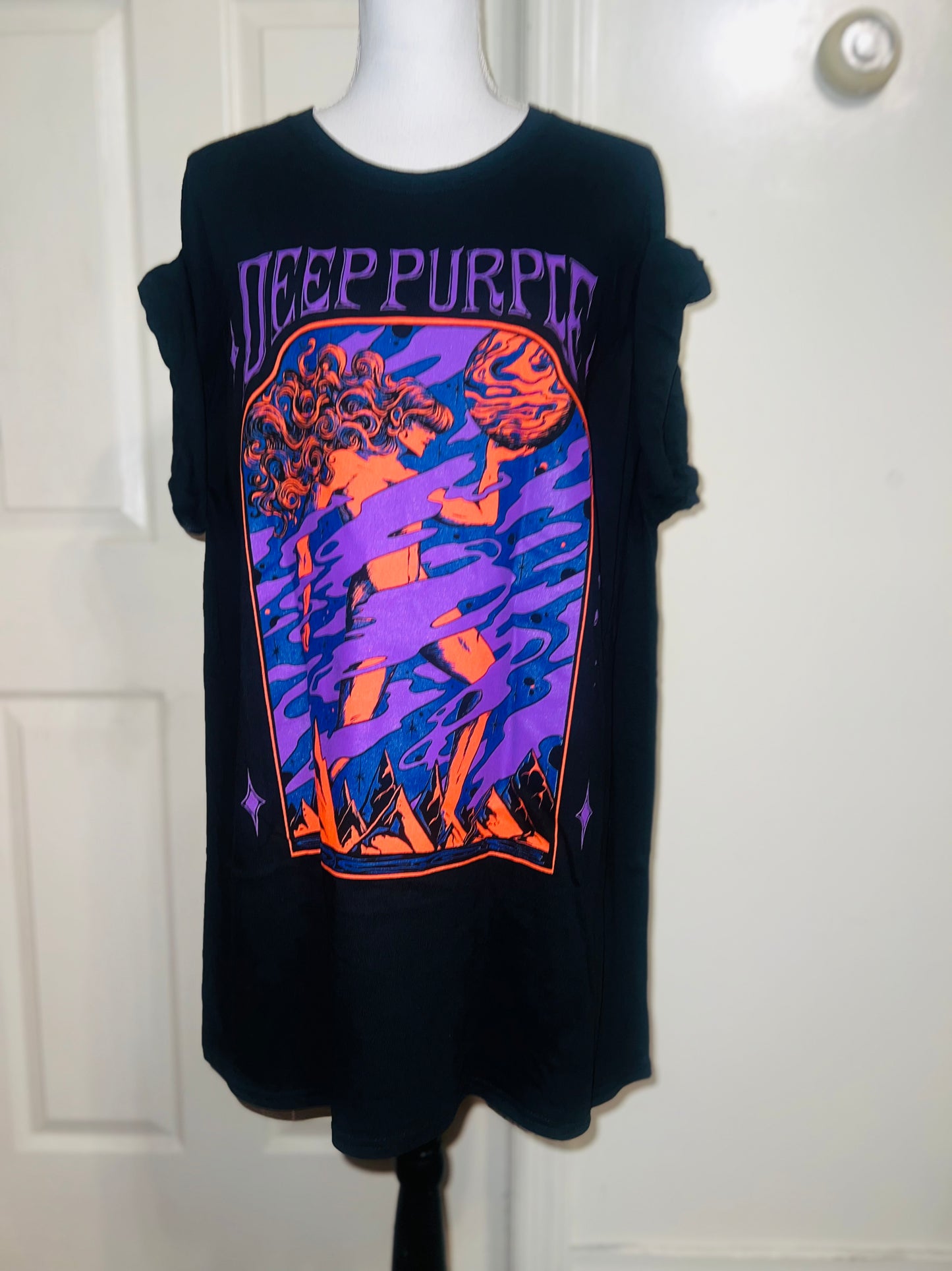 Deep Purple Oversized Distressed Tee