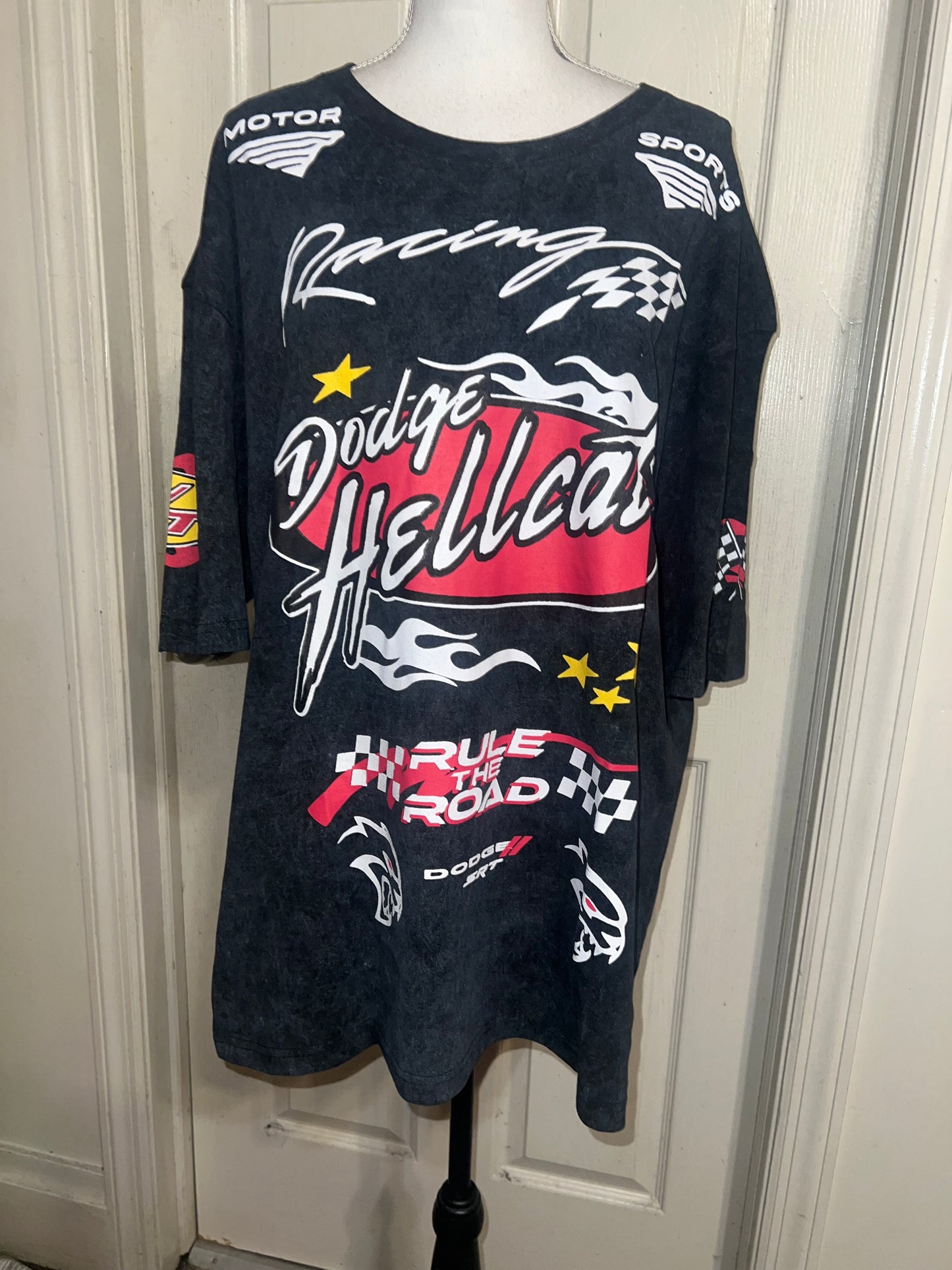 Dodge Hellcat Racing Oversized Distressed Tee on