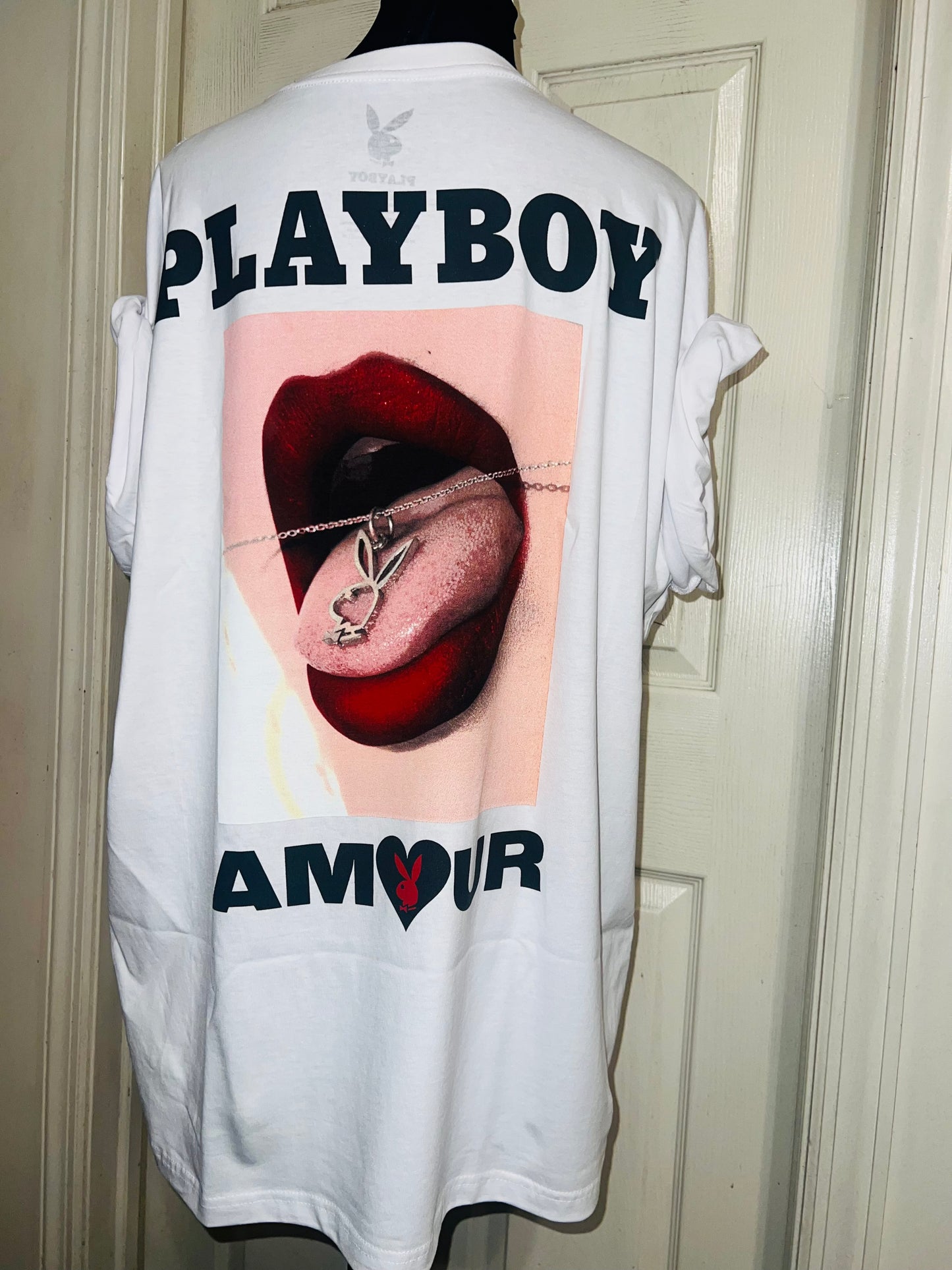 Playboy Double Sided Oversized Distressed Tee