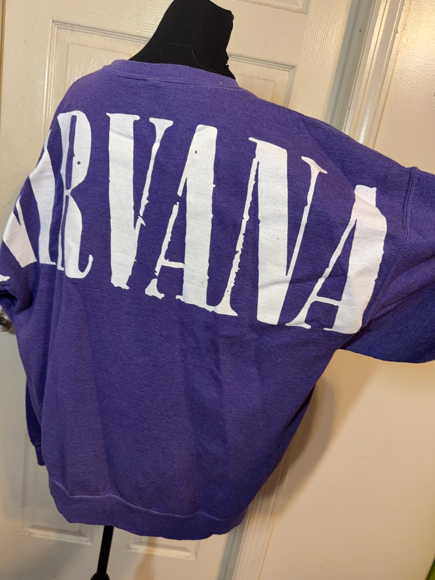 Nirvana Double Sided Oversized Distressed Sweatshirt
