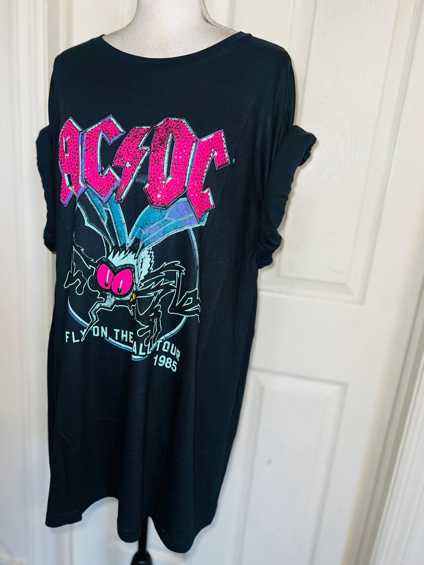 AC/DC Oversized Distressed Tee