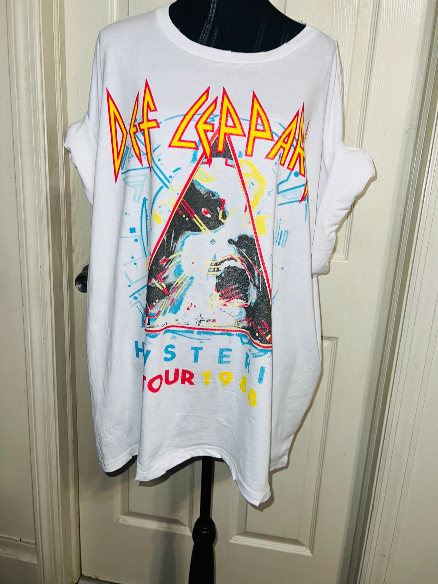 Def Leppard Double Sided Oversized Distressed Tee