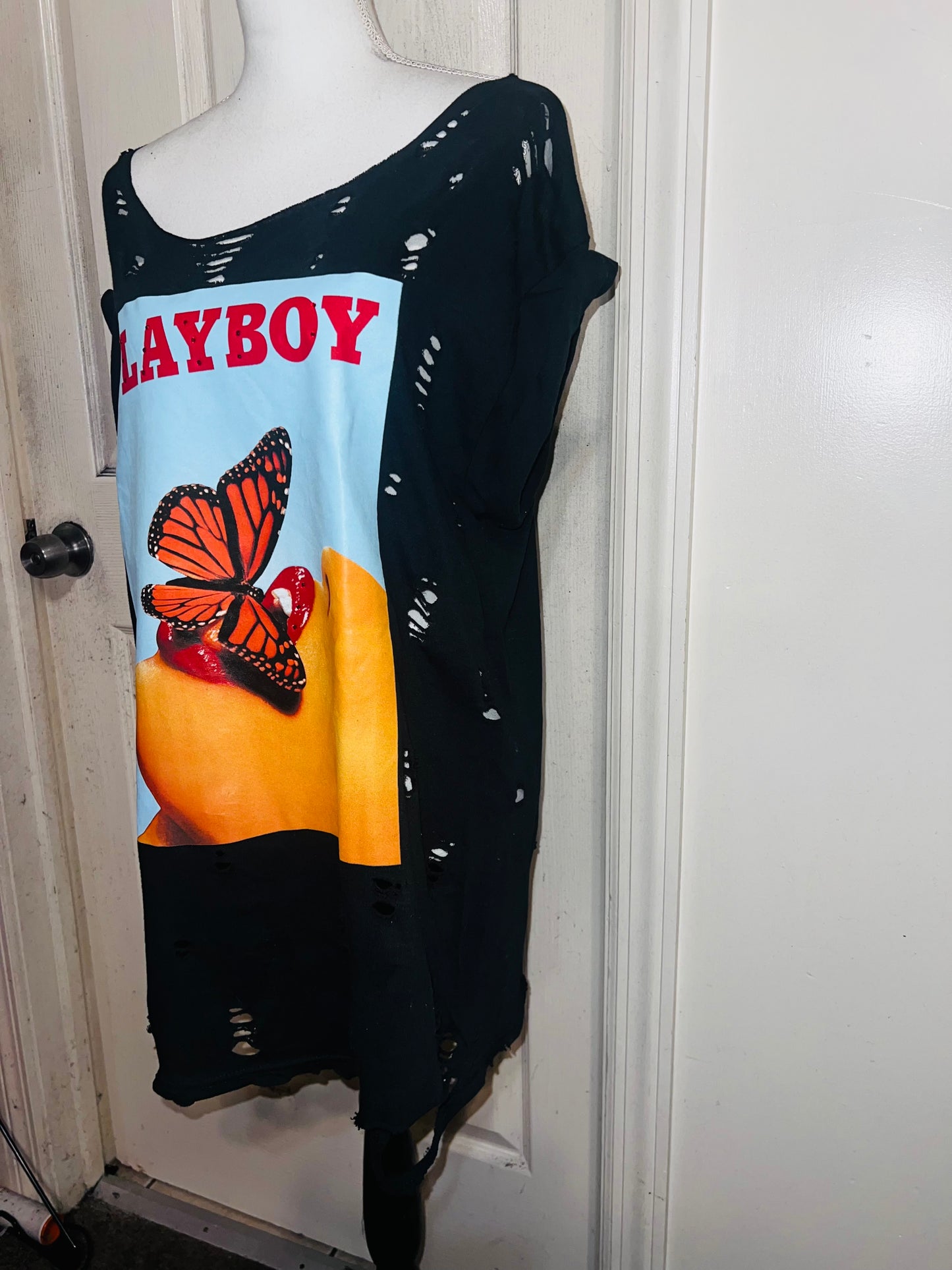 Playboy Oversized Distressed Tee