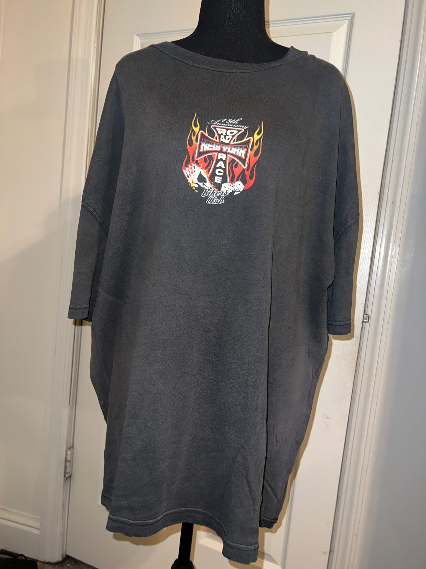 Bikers Club Road Race 18th Anniversary Vintage Oversized Distressed Tee