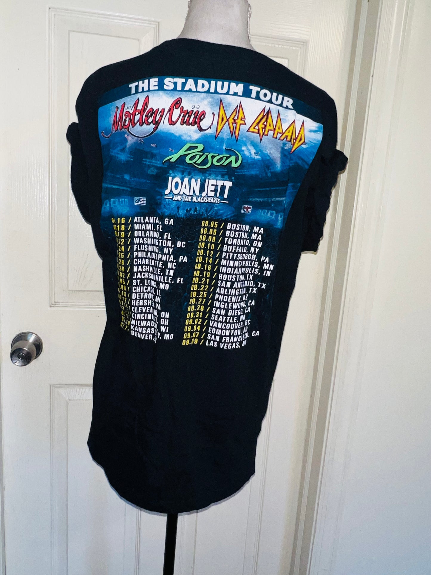 Motley Crue, Def Leppard, Poison, and Joan Jett Double Sided Oversized Tee