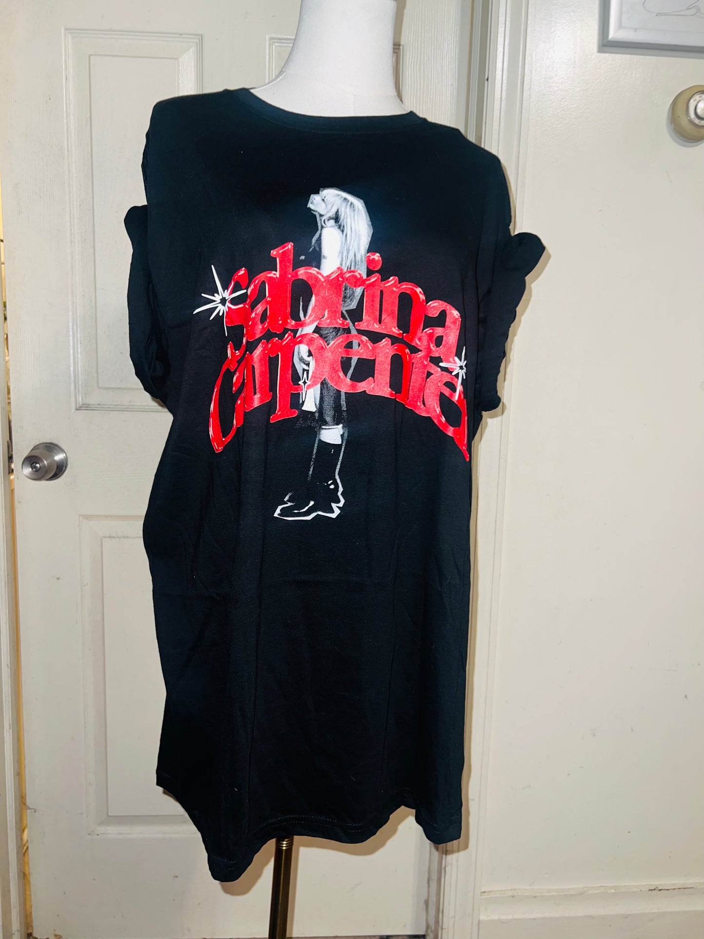 Sabrina Carpenter Oversized Distressed Tee