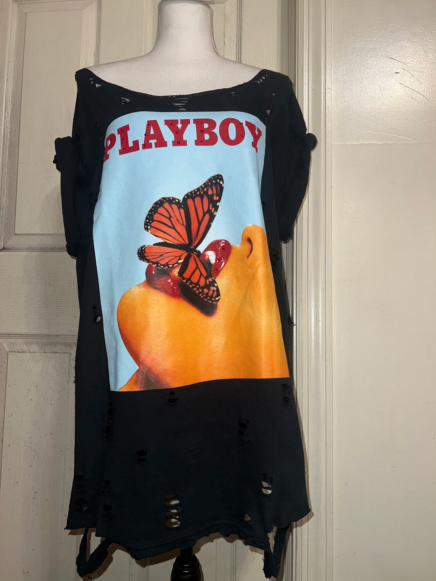 Playboy Oversized Distressed Tee