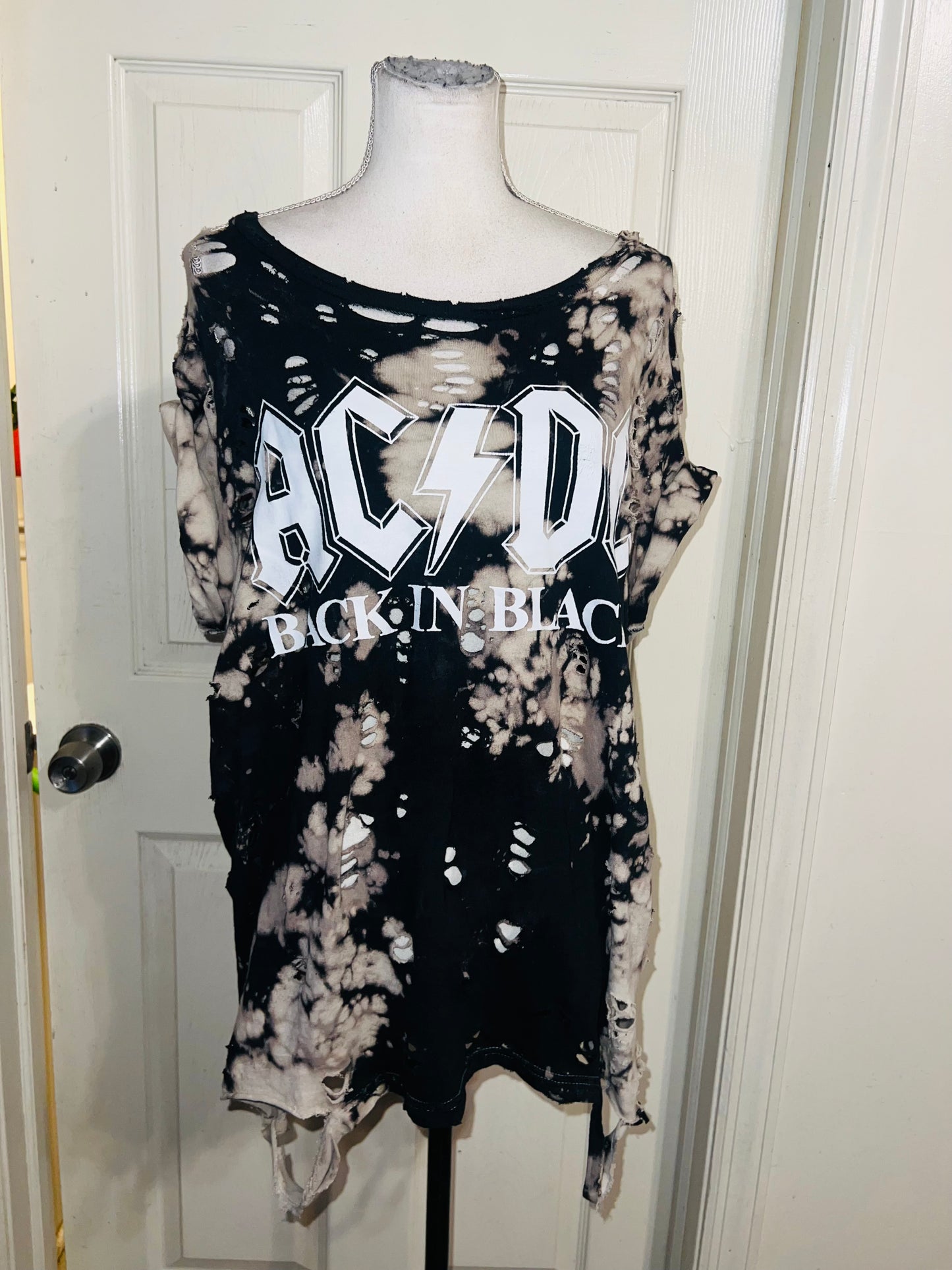 AC/DC Double Sided Oversized Distressed Tee