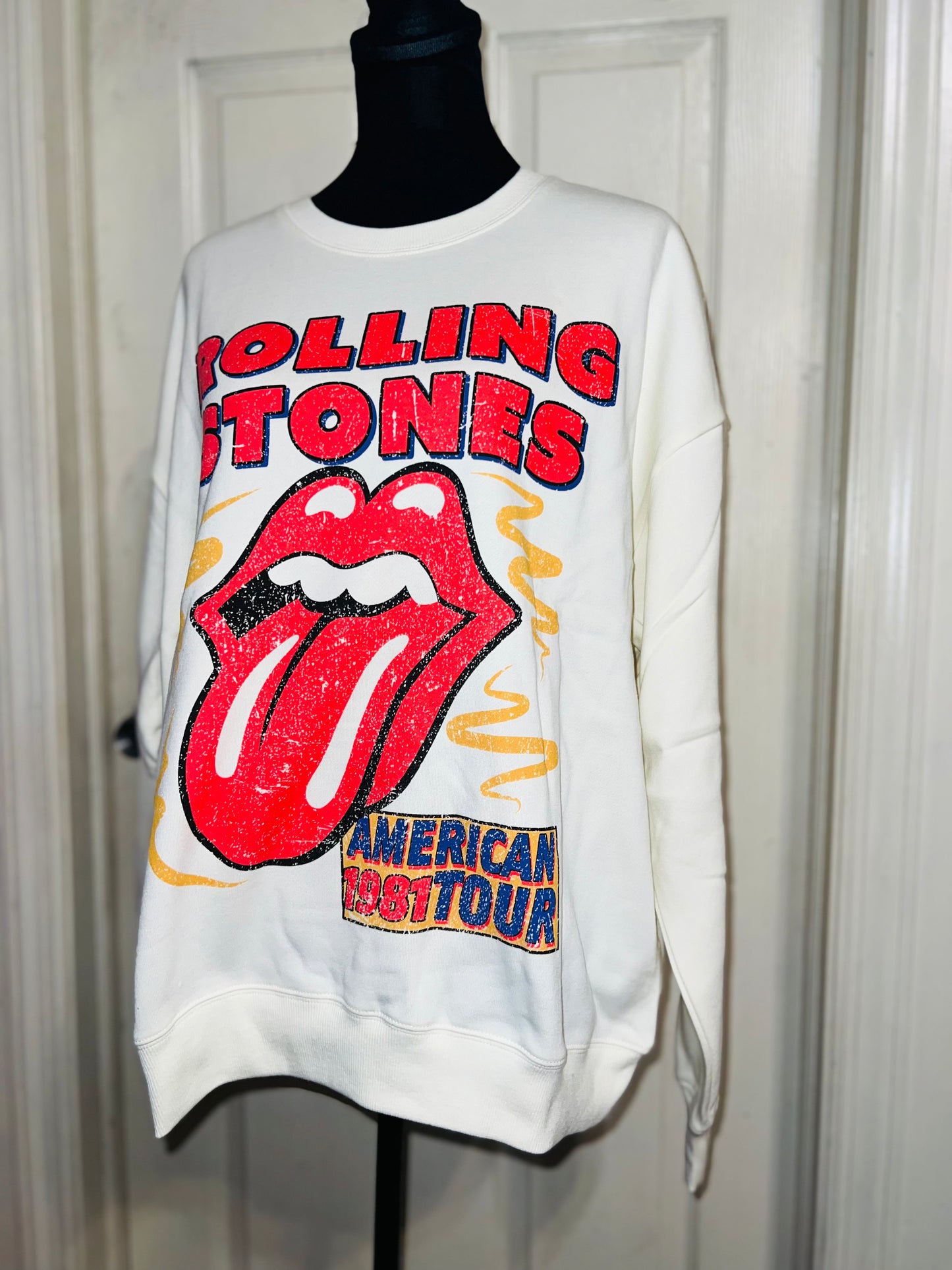 The Rolling Stones Oversized Distressed Sweatshirt