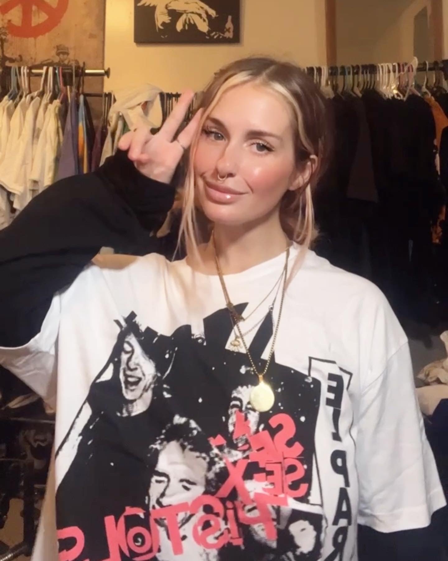 Sex Pistols Double Sided Long Sleeve Oversized Shirt