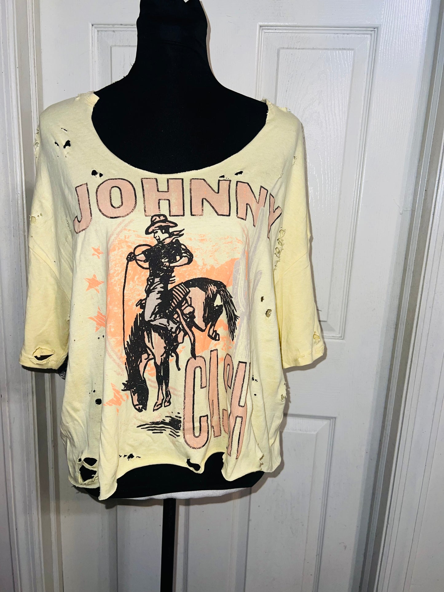 Johnny Cash Oversized Distressed Tee (As Is)