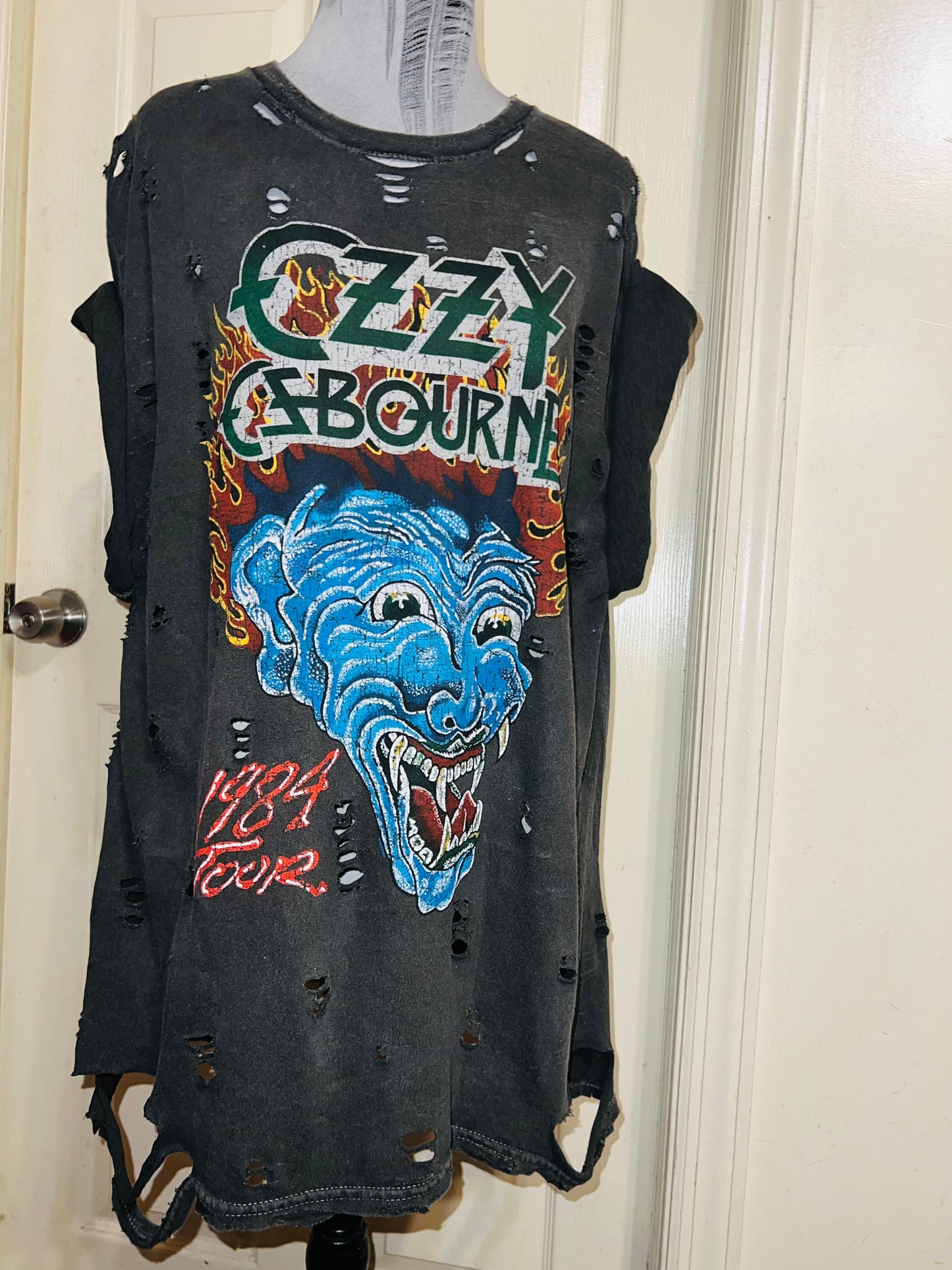 Ozzy Osbourne Double Sided Oversized Distressed Tee