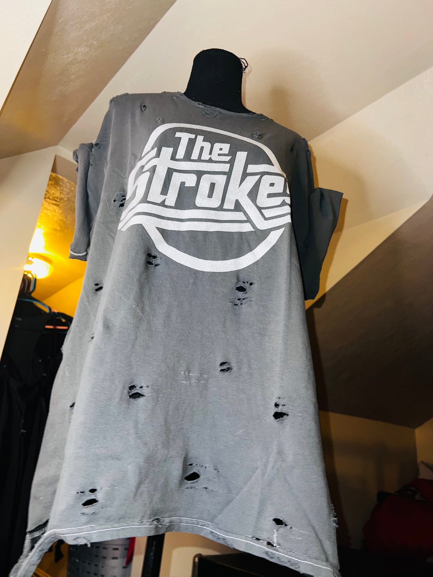 The Strokes Oversized Distressed Tee