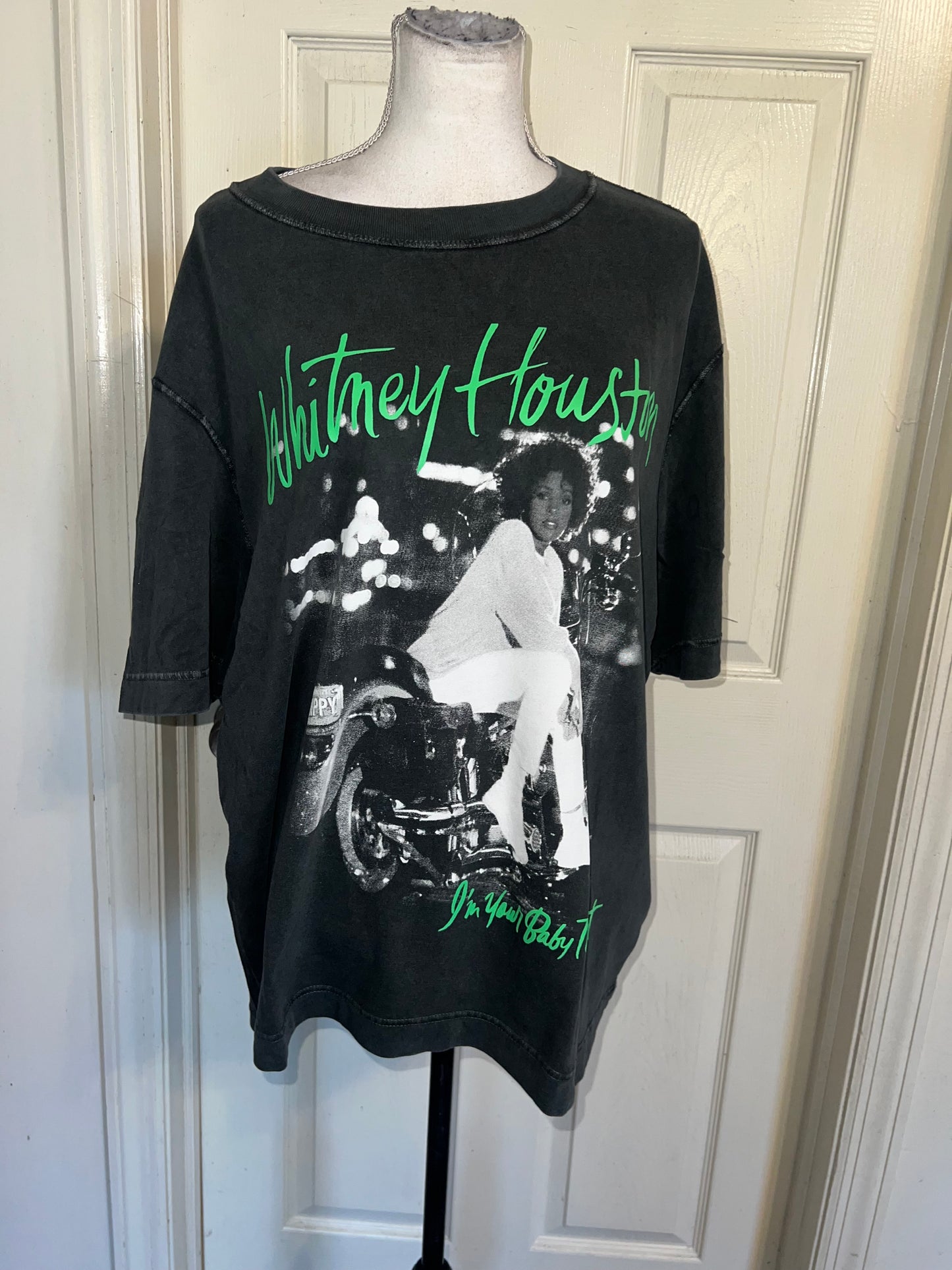 Whitney Houston Double Sided Oversized Distressed Tee