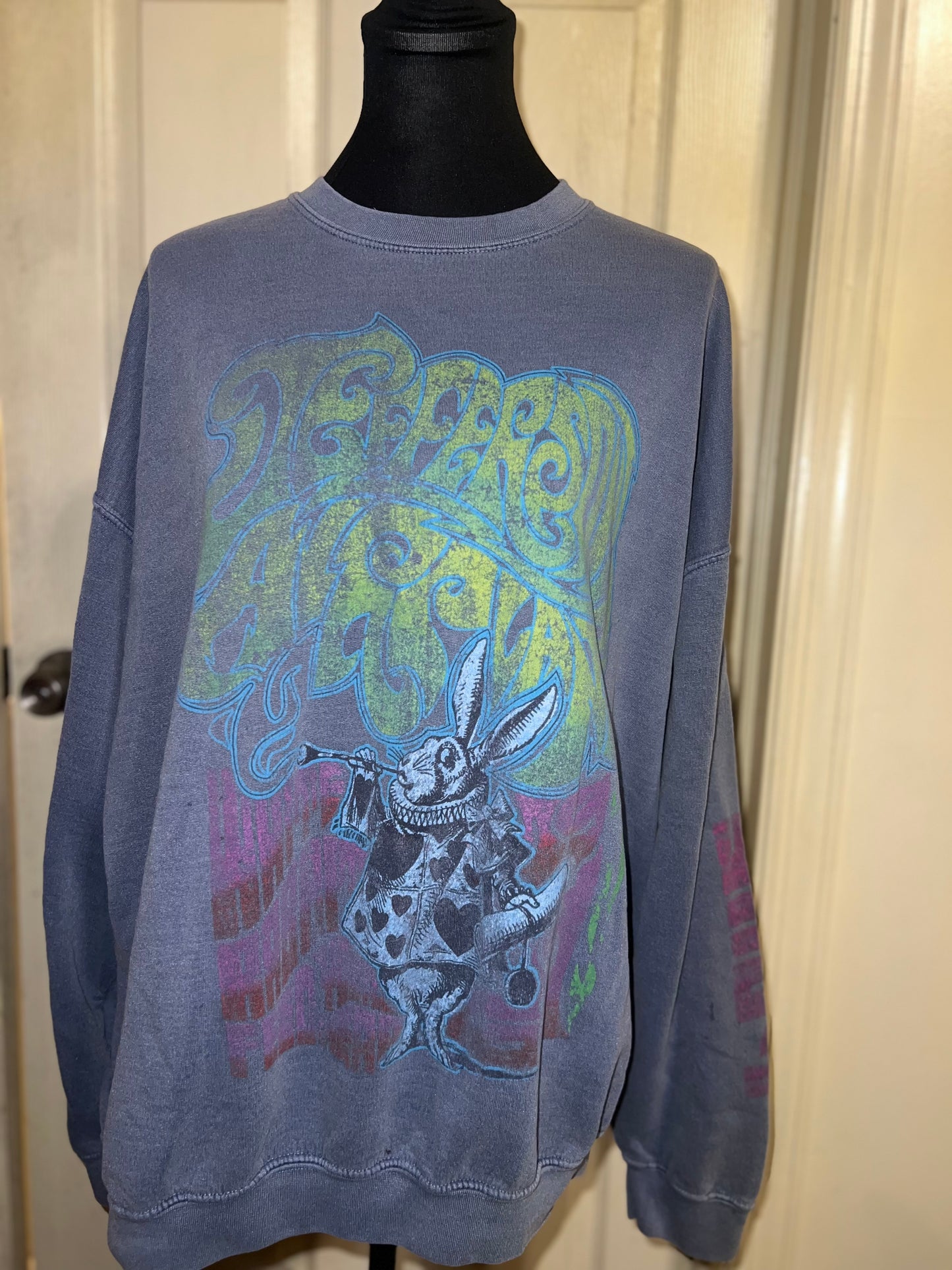 Jefferson Airplane Oversized Distressed Sweatshirt